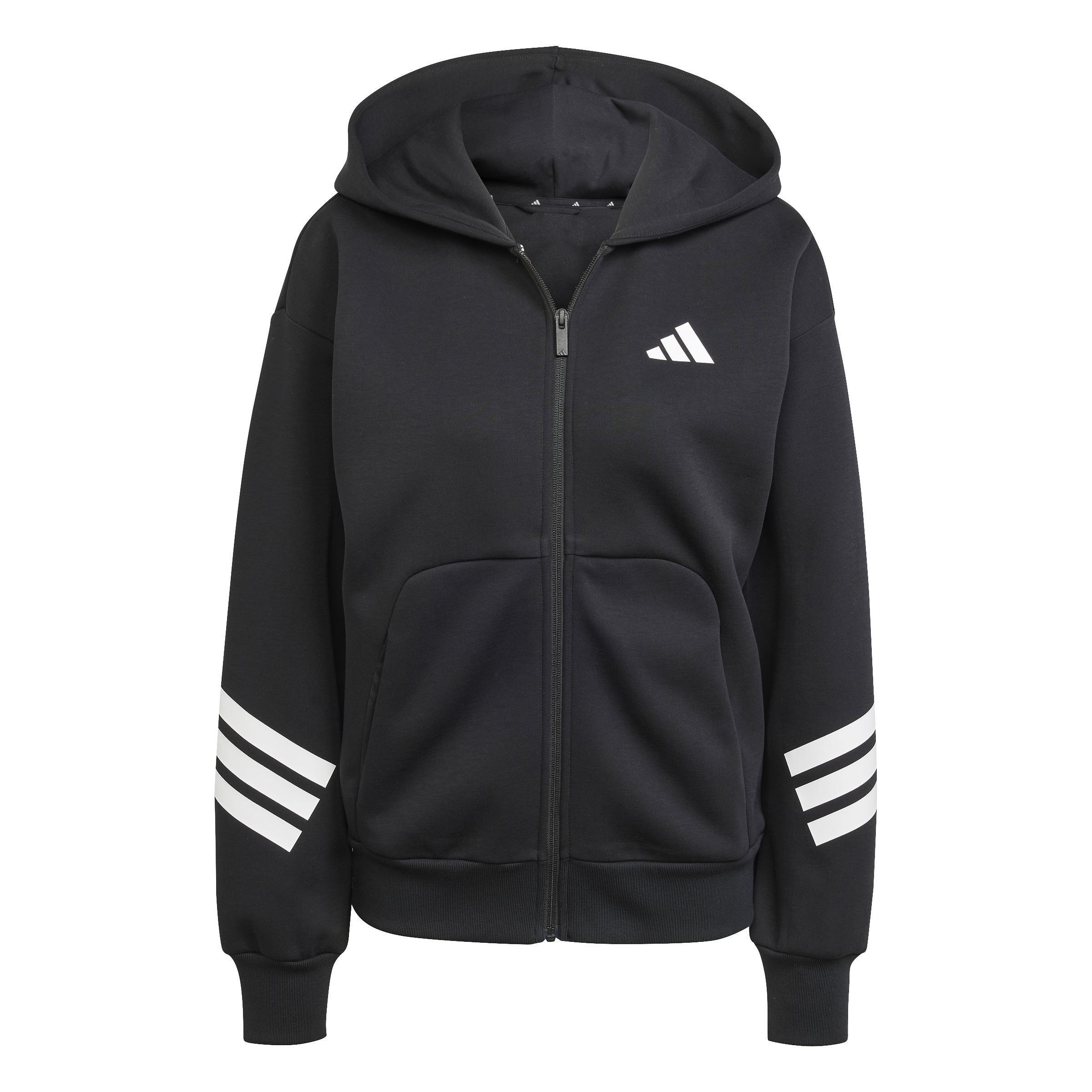 Future Icons 3-Stripes Full-Zip Hoodie, Black, A701_ONE, large image number 0