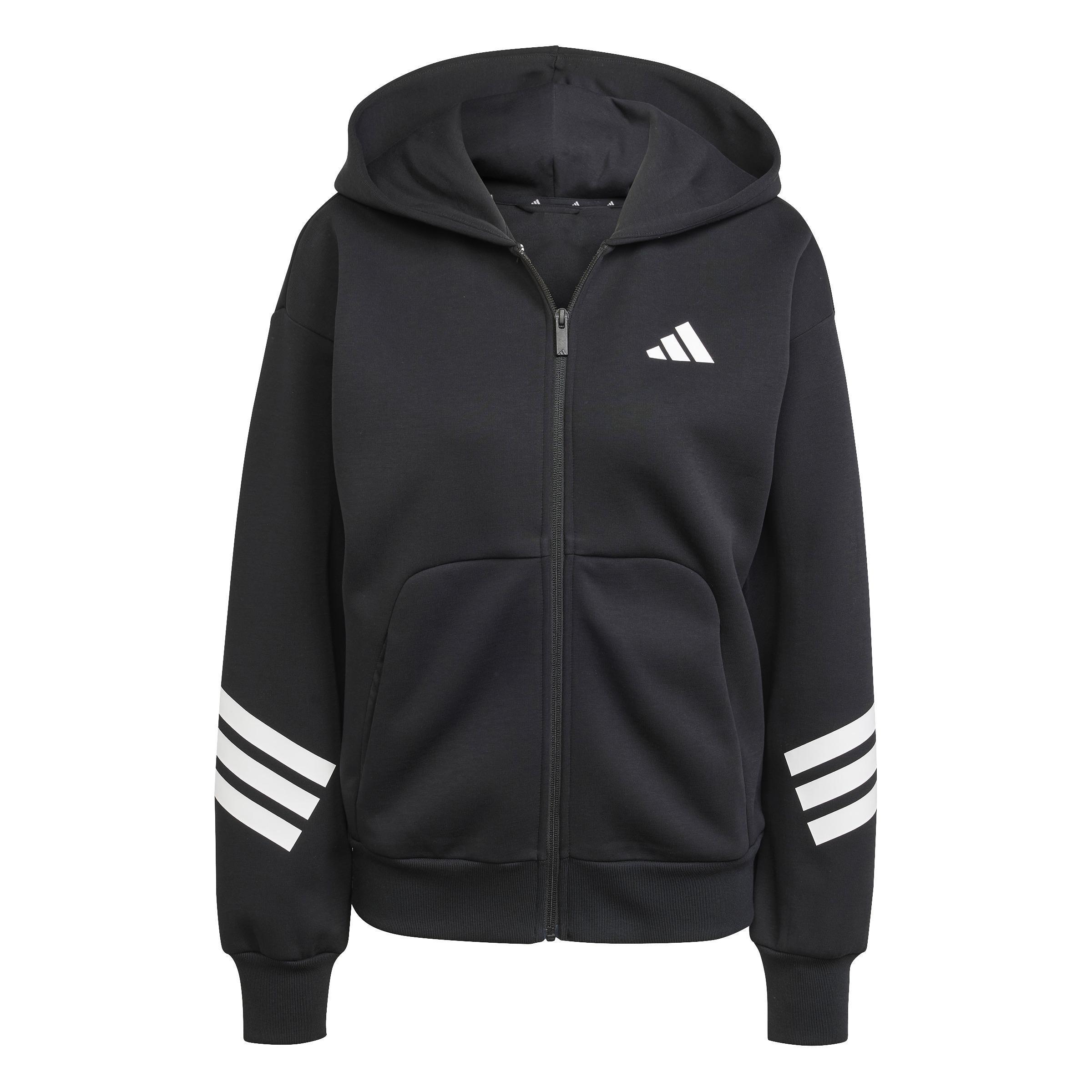 Future Icons 3-Stripes Full-Zip Hoodie, Black, A701_ONE, large image number 1