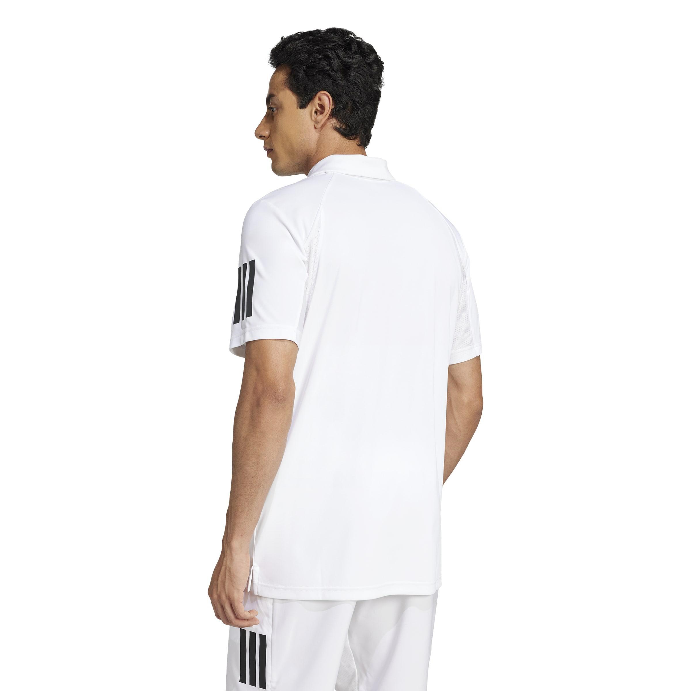 Club Tennis 3-Stripes Polo Shirt, White, A701_ONE, medium