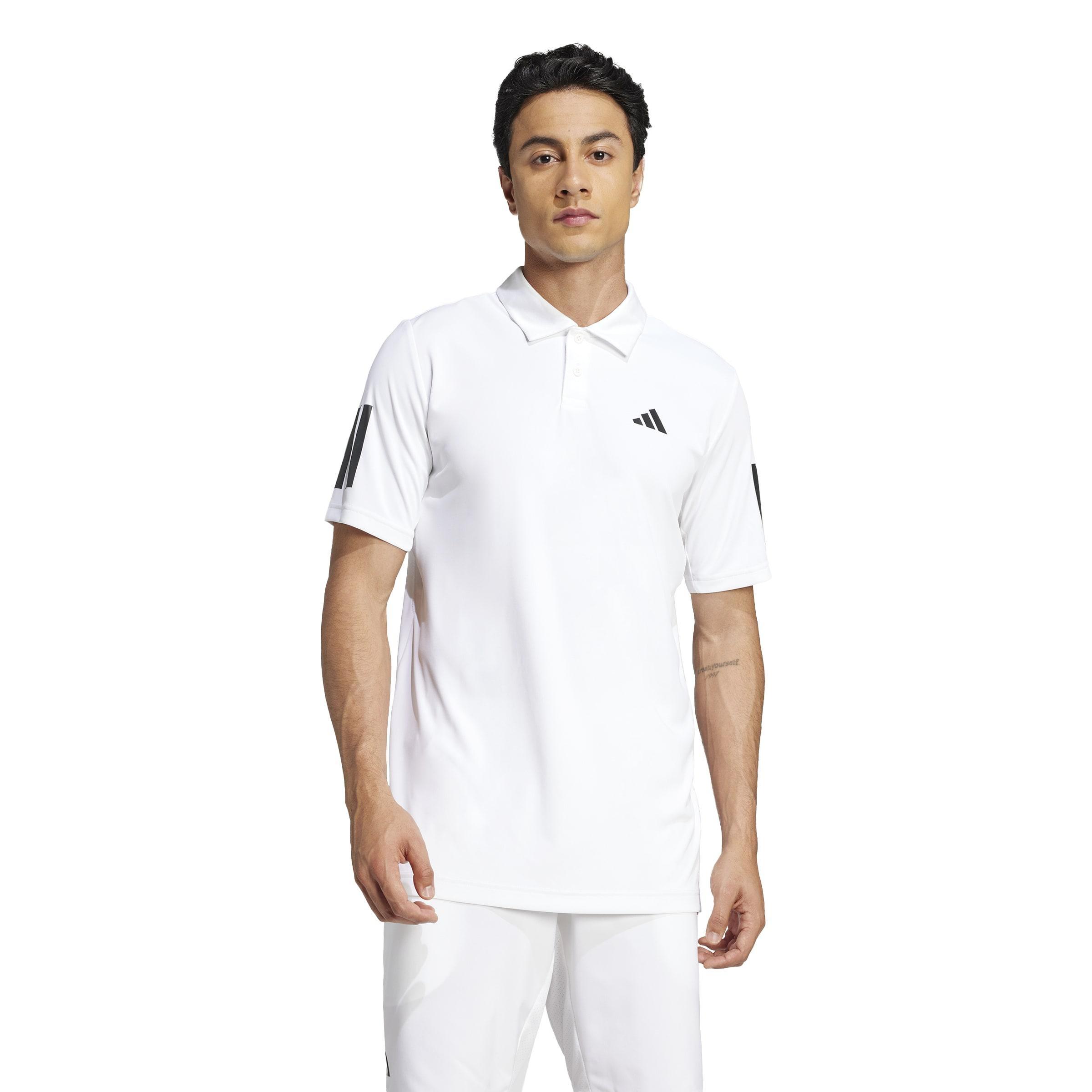 Club Tennis 3-Stripes Polo Shirt, White, A701_ONE, large image number 4