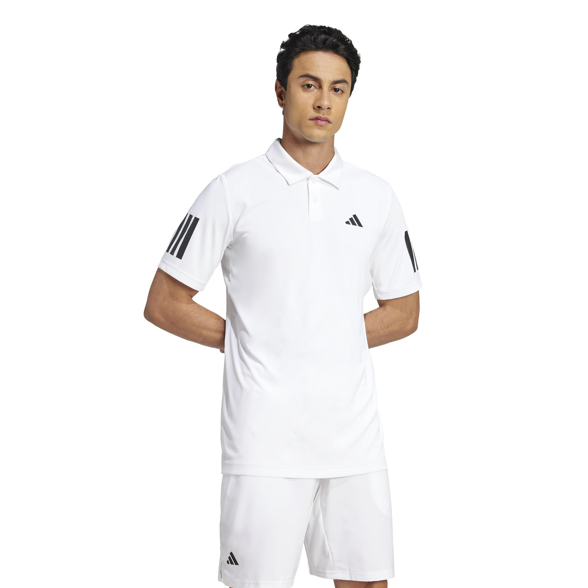 Club Tennis 3-Stripes Polo Shirt, White, A701_ONE, large image number 4