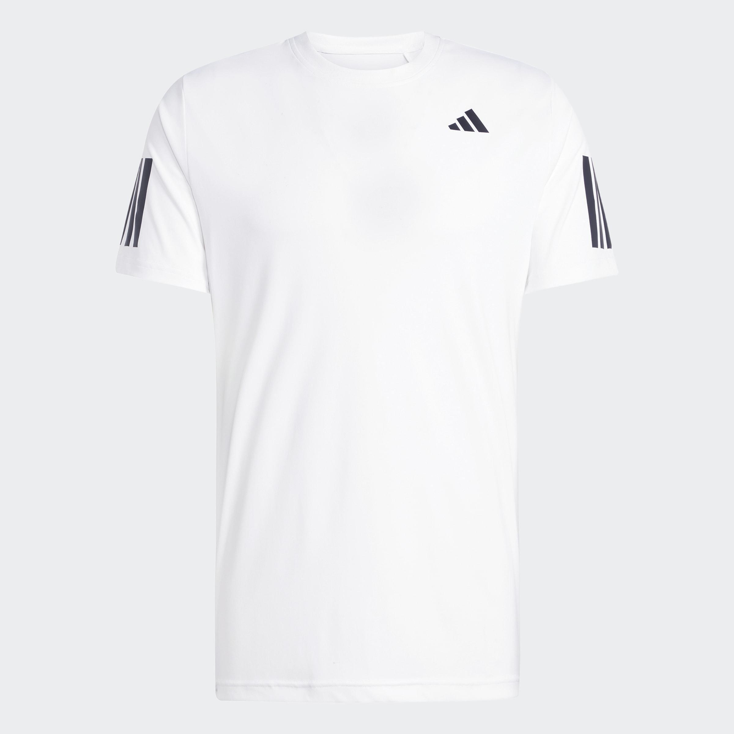 Club Tennis Climacool 3-Stripes T-Shirt, White, A701_ONE, medium