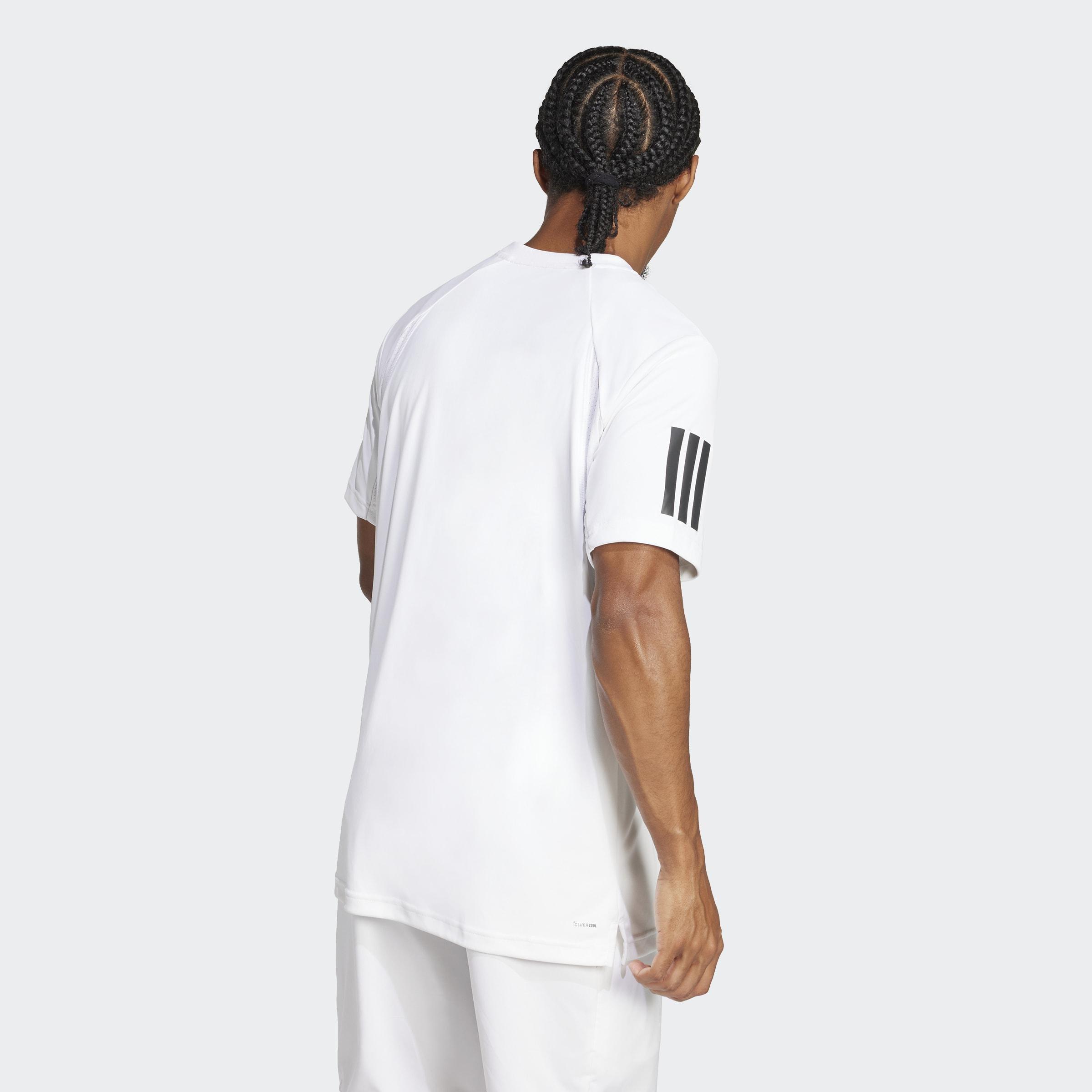 Club Tennis Climacool 3-Stripes T-Shirt, White, A701_ONE, large image number 2