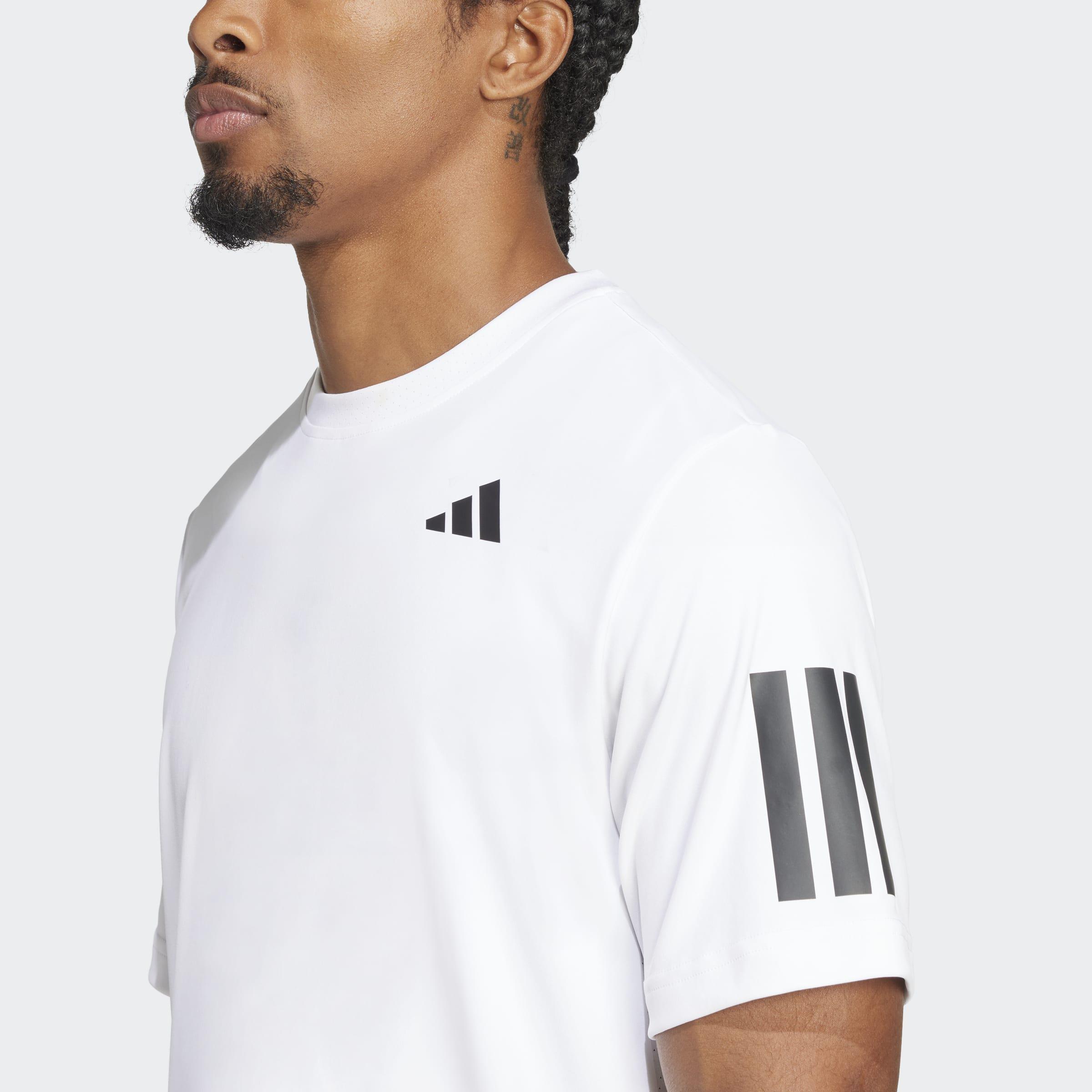 Club Tennis Climacool 3-Stripes T-Shirt, White, A701_ONE, large image number 4