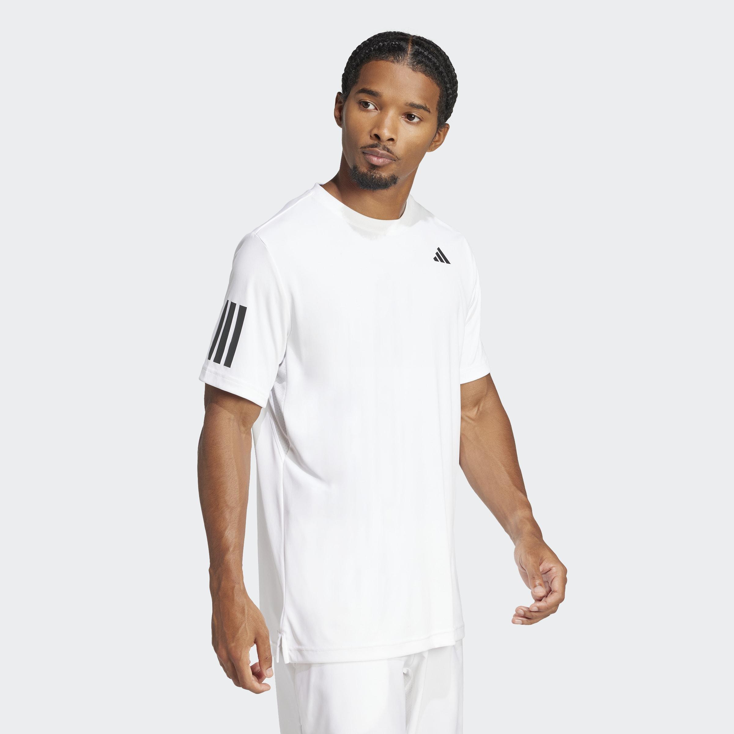 Club Tennis Climacool 3-Stripes T-Shirt, White, A701_ONE, large image number 7