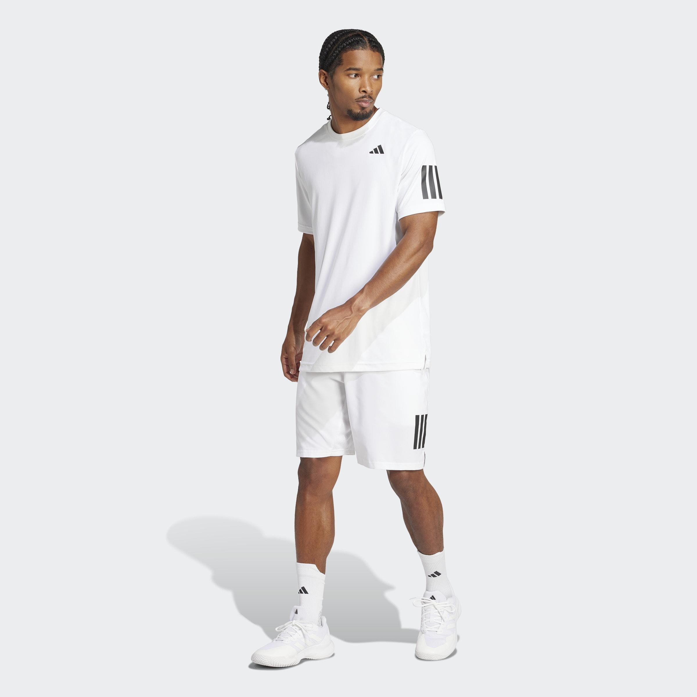 Club Tennis Climacool 3-Stripes T-Shirt, White, A701_ONE, large image number 8