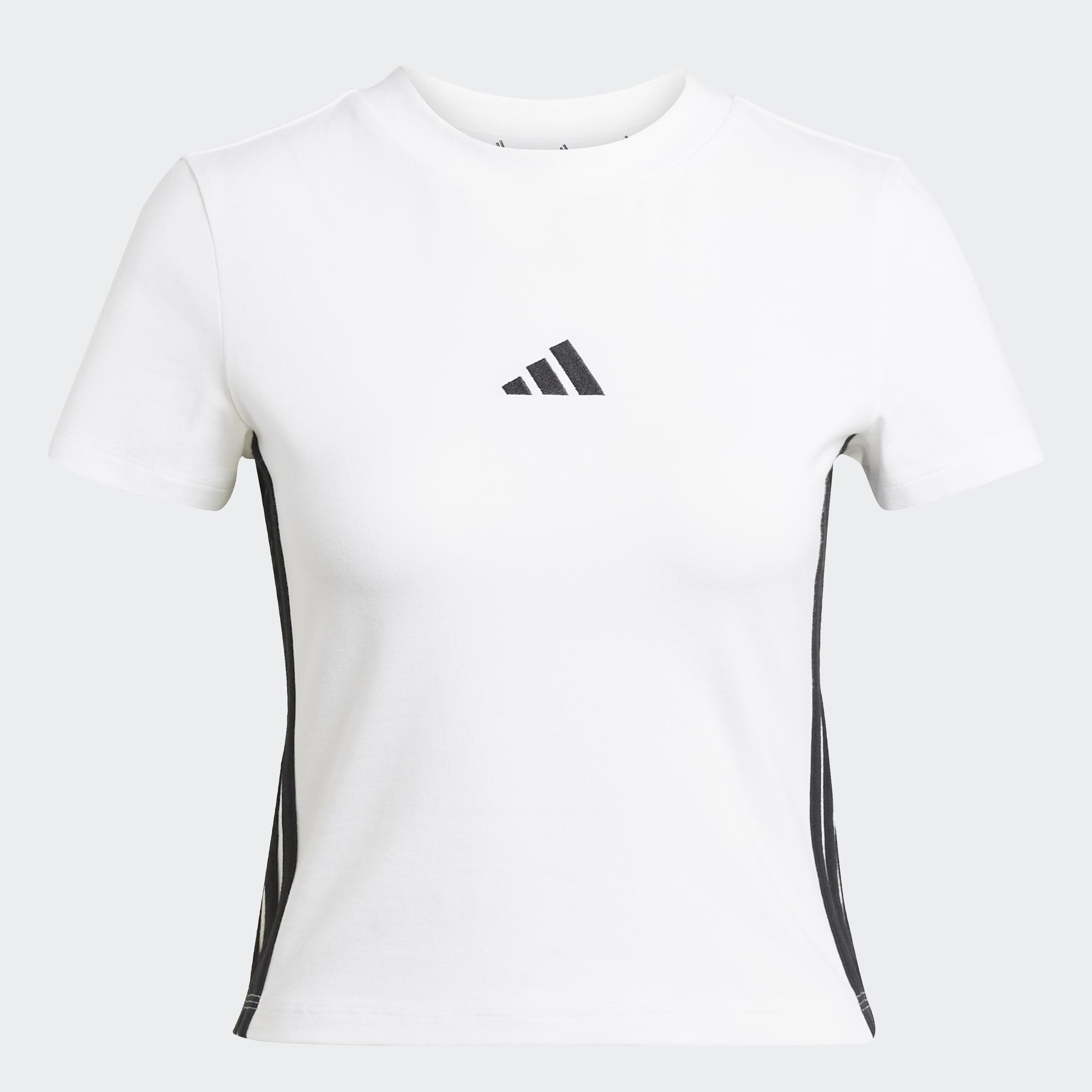 Essentials 3-Stripes Slim Baby T-Shirt, White, A701_ONE, large image number 0