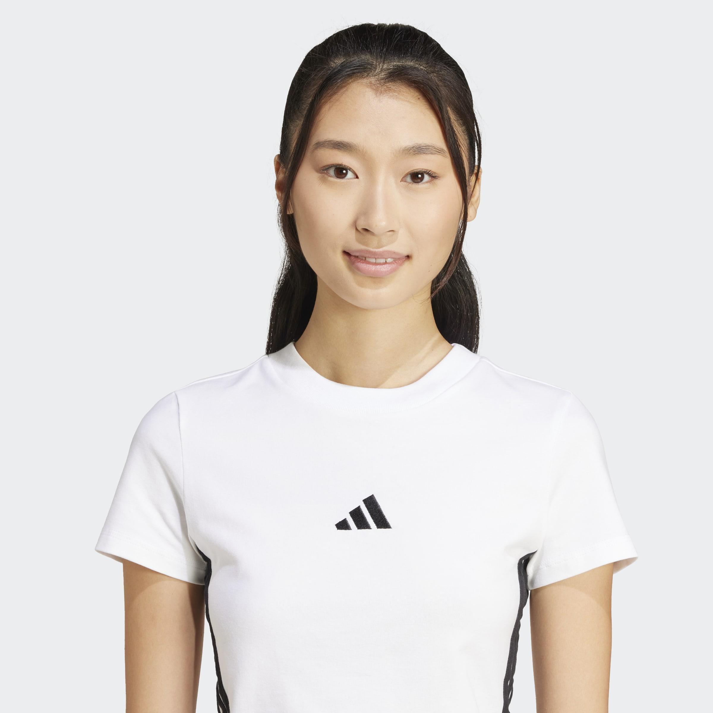 Essentials 3-Stripes Slim Baby T-Shirt, White, A701_ONE, large image number 3