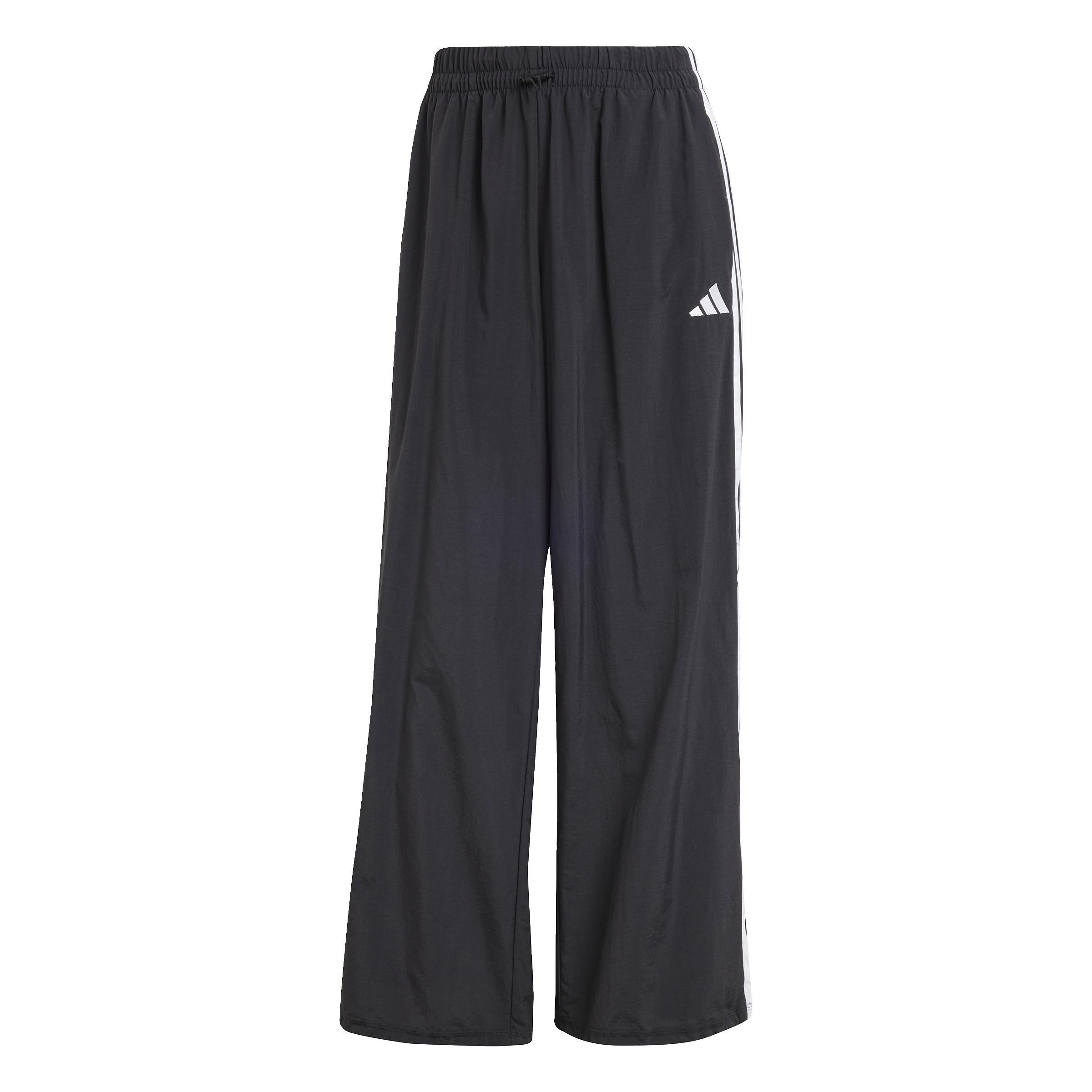 Essentials 3-Stripes Lifestyle Woven Parachute Tracksuit Bottoms, Black, , large image number 0