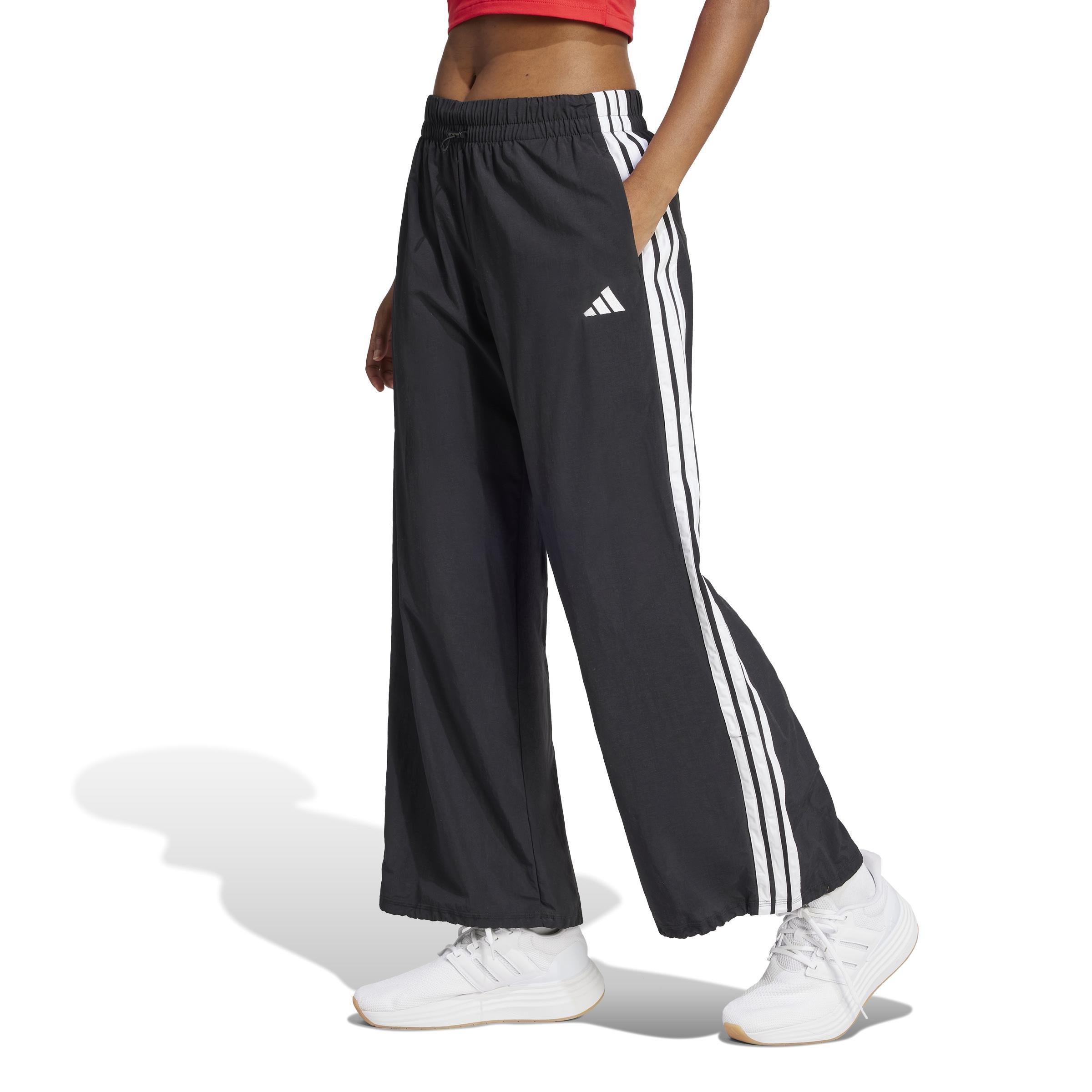 Essentials 3-Stripes Lifestyle Woven Parachute Tracksuit Bottoms, Black, , large image number 7