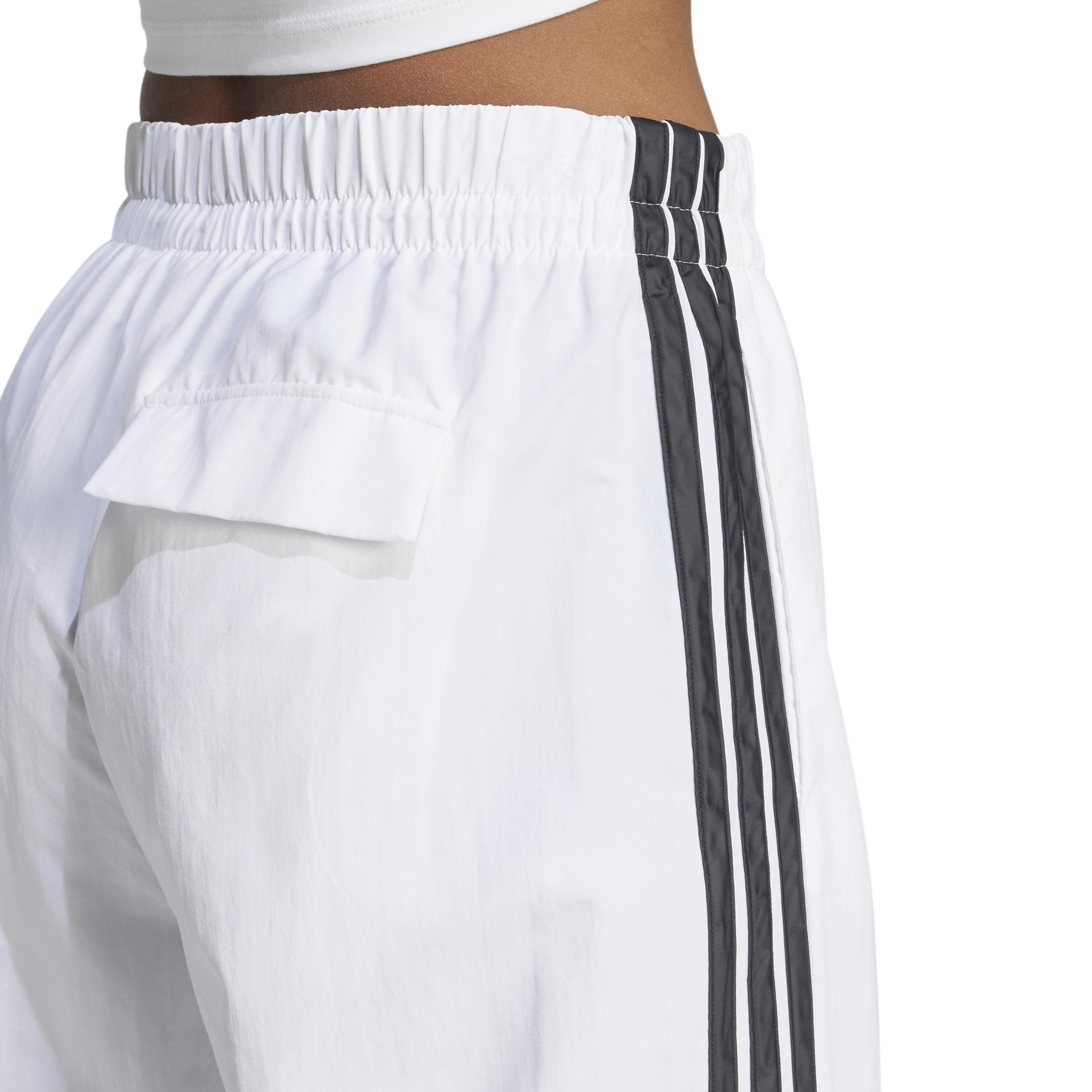 Essentials 3-Stripes Lifestyle Woven Parachute Tracksuit Bottoms, White, A701_ONE, large image number 3