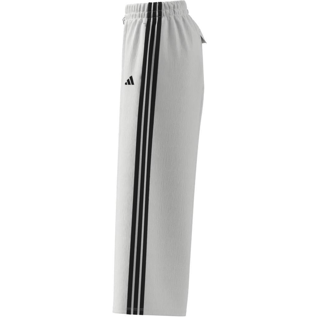 Essentials 3-Stripes Lifestyle Woven Parachute Tracksuit Bottoms, White, A701_ONE, large image number 9