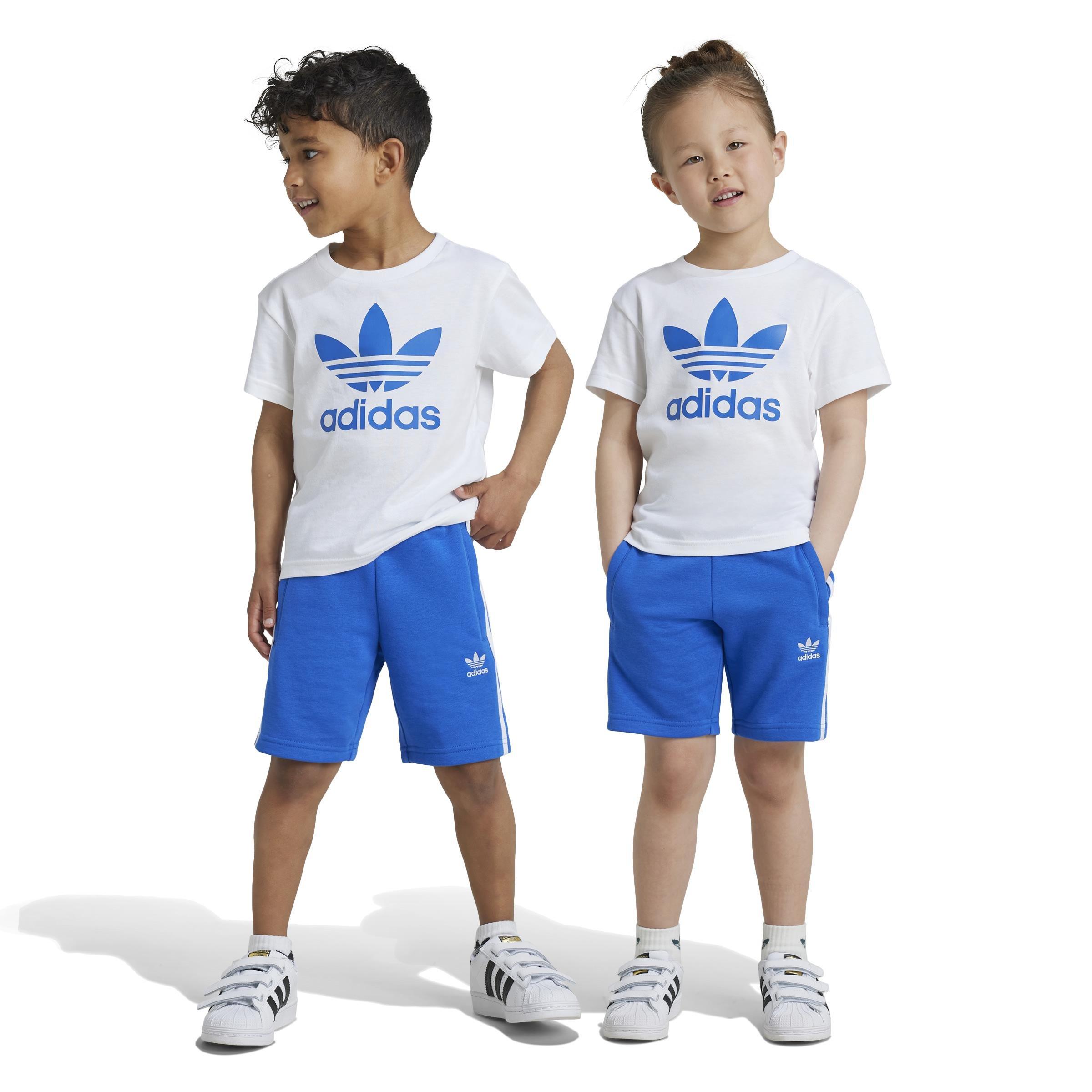 Kids Unisex Adicolor Shorts Tee Set, Blue, A701_ONE, large image number 0