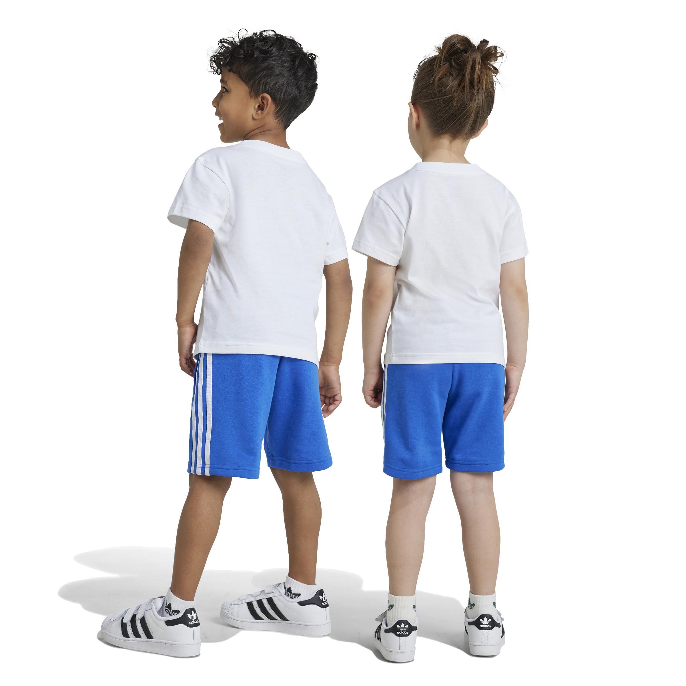 Kids Unisex Adicolor Shorts Tee Set, Blue, A701_ONE, large image number 2