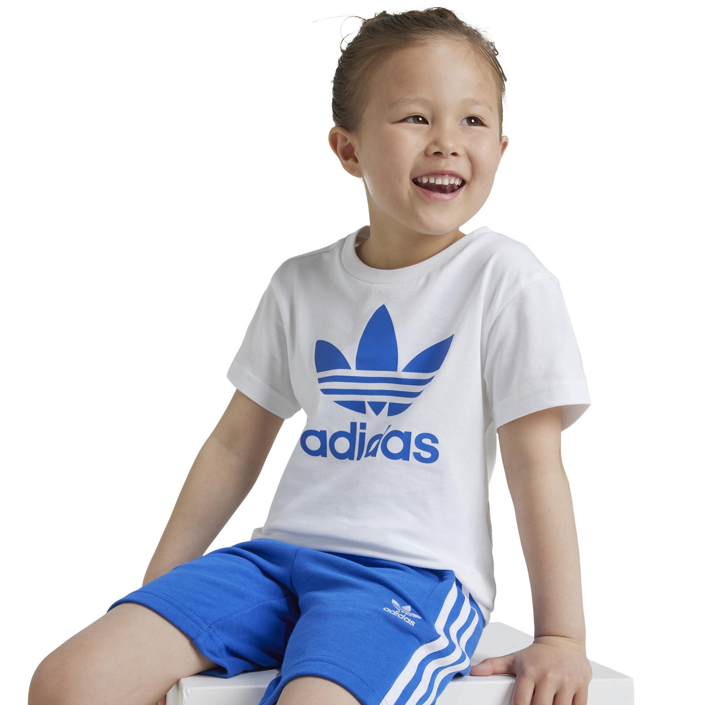 Kids Unisex Adicolor Shorts Tee Set, Blue, A701_ONE, large image number 3