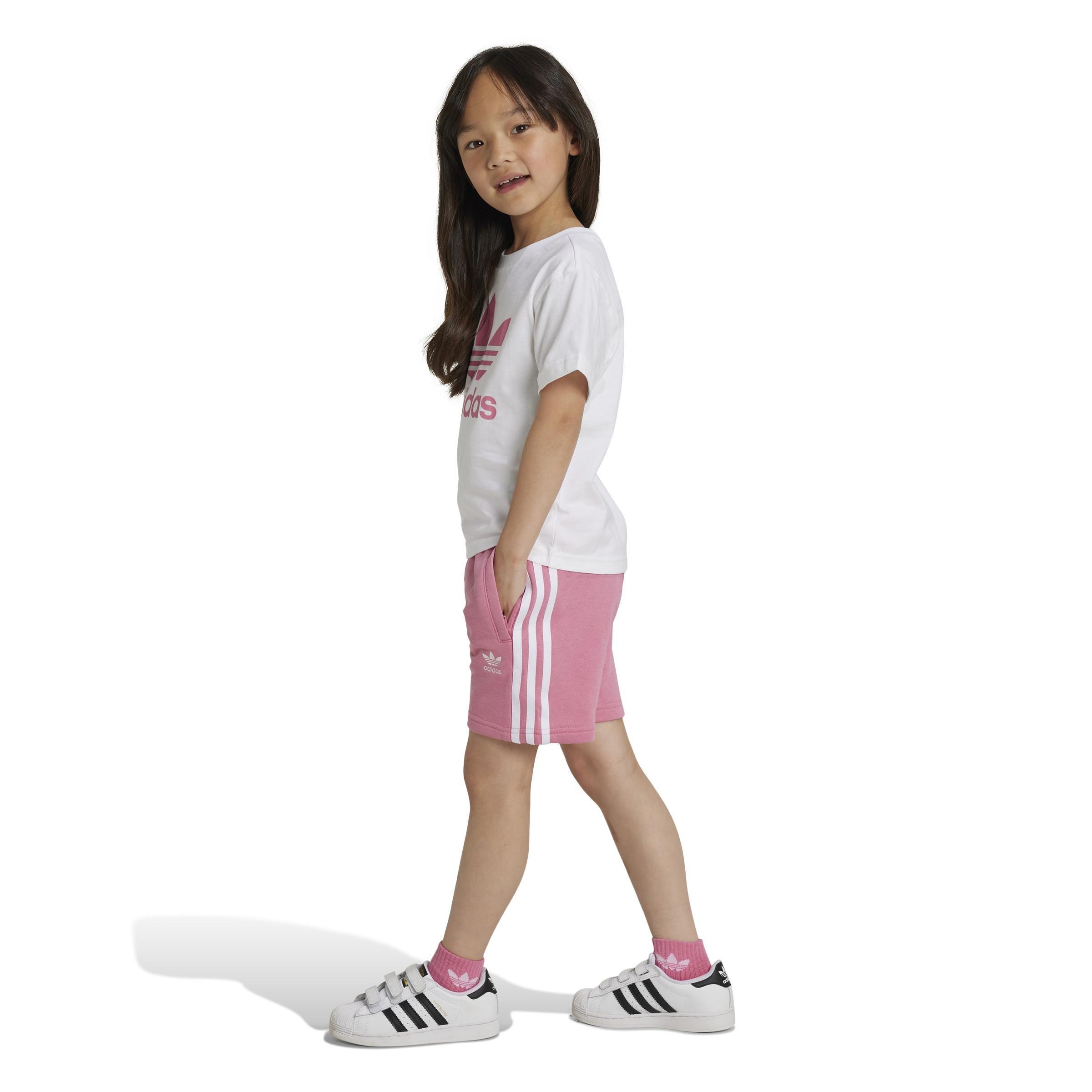 Kids Unisex Adicolor Shorts Tee Set, Pink, A701_ONE, large image number 2