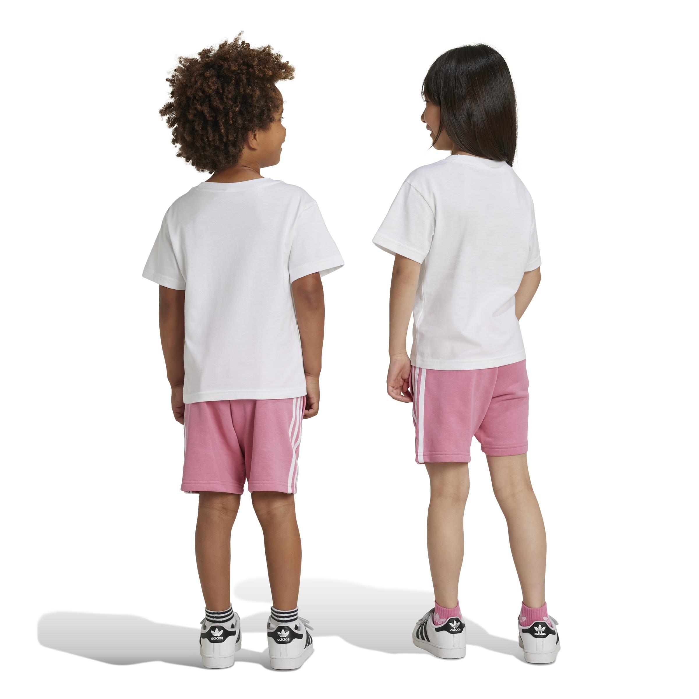 Kids Unisex Adicolor Shorts Tee Set, Pink, A701_ONE, large image number 3