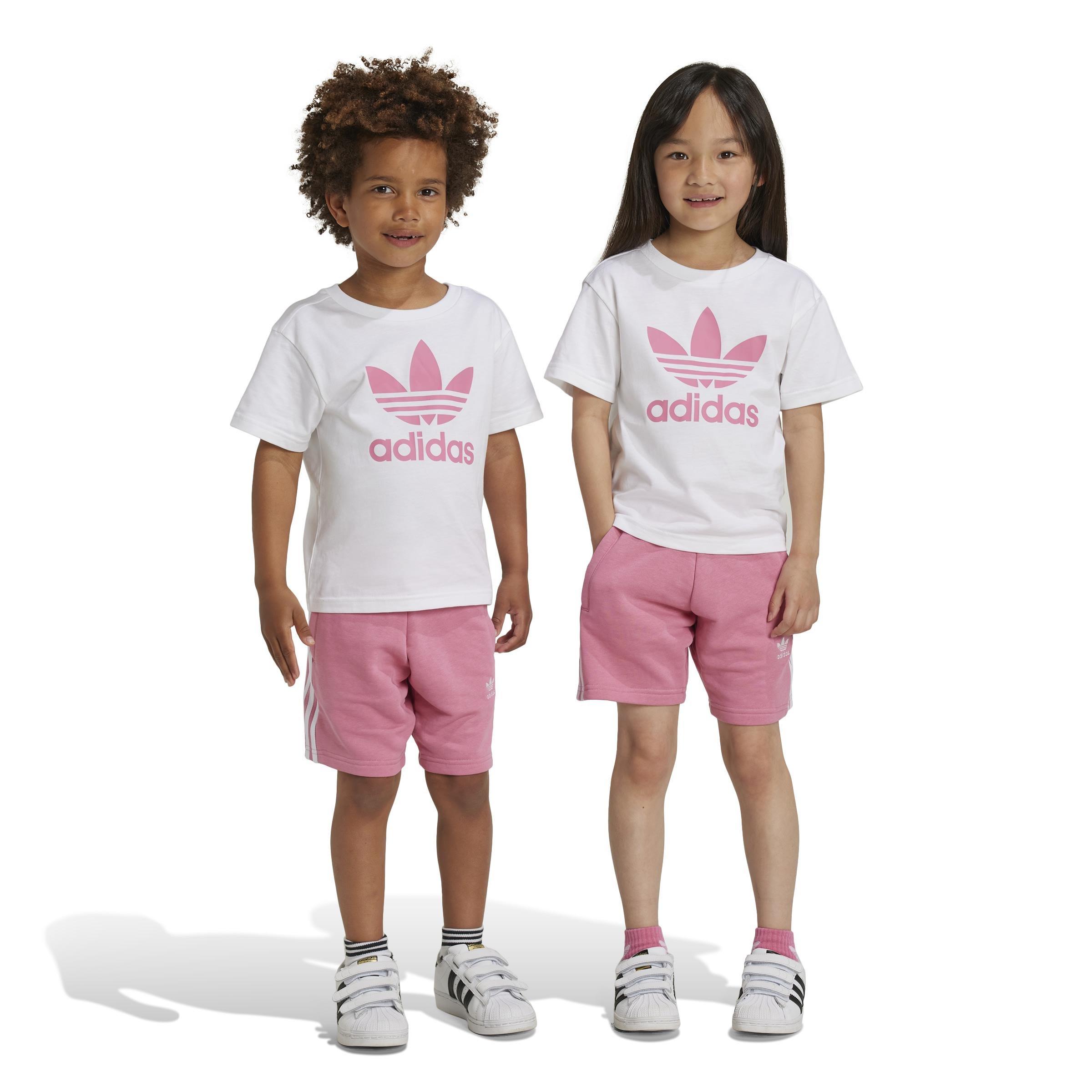 Kids Unisex Adicolor Shorts Tee Set, Pink, A701_ONE, large image number 4