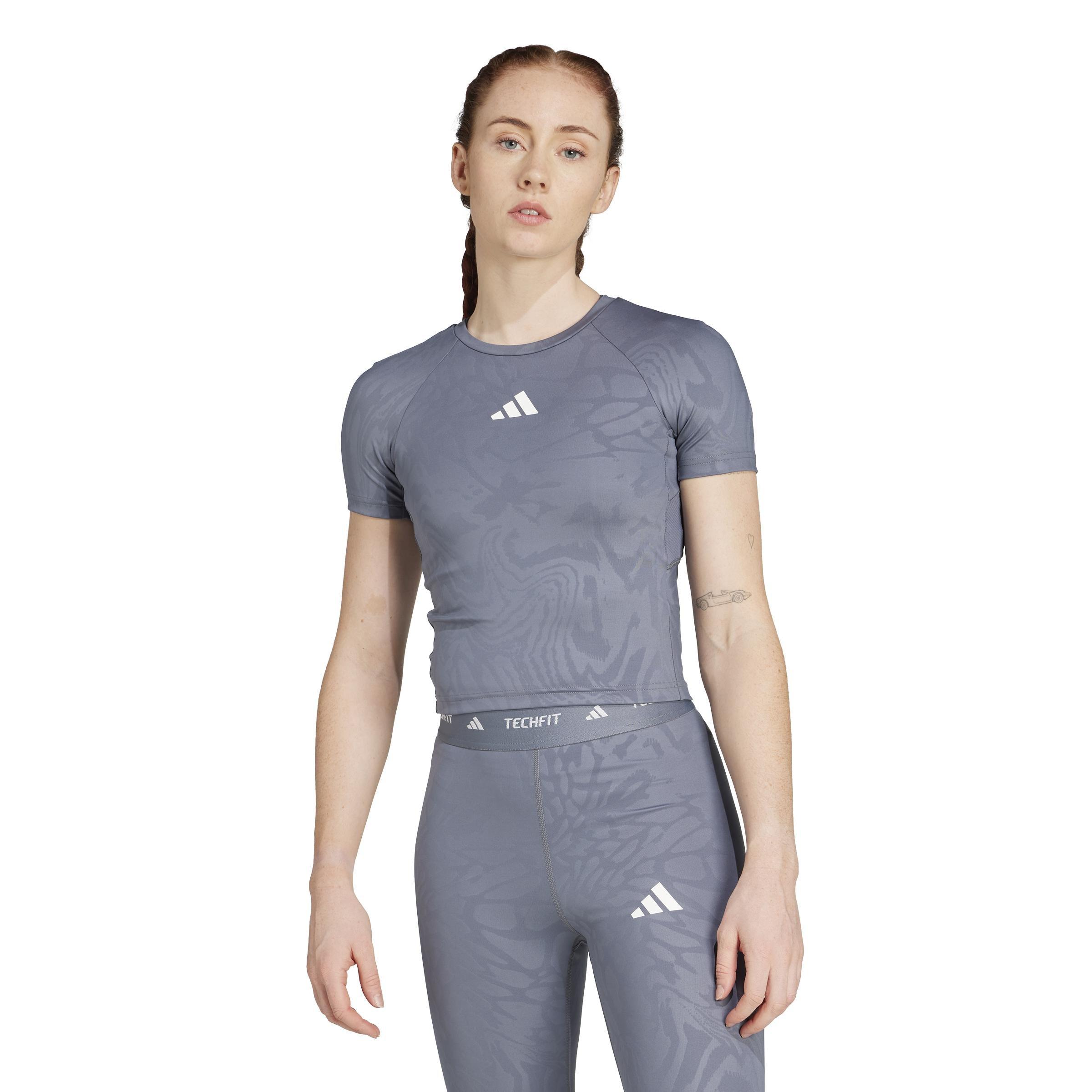 Techfit Printed T-Shirt, Grey, A701_ONE, large image number 5