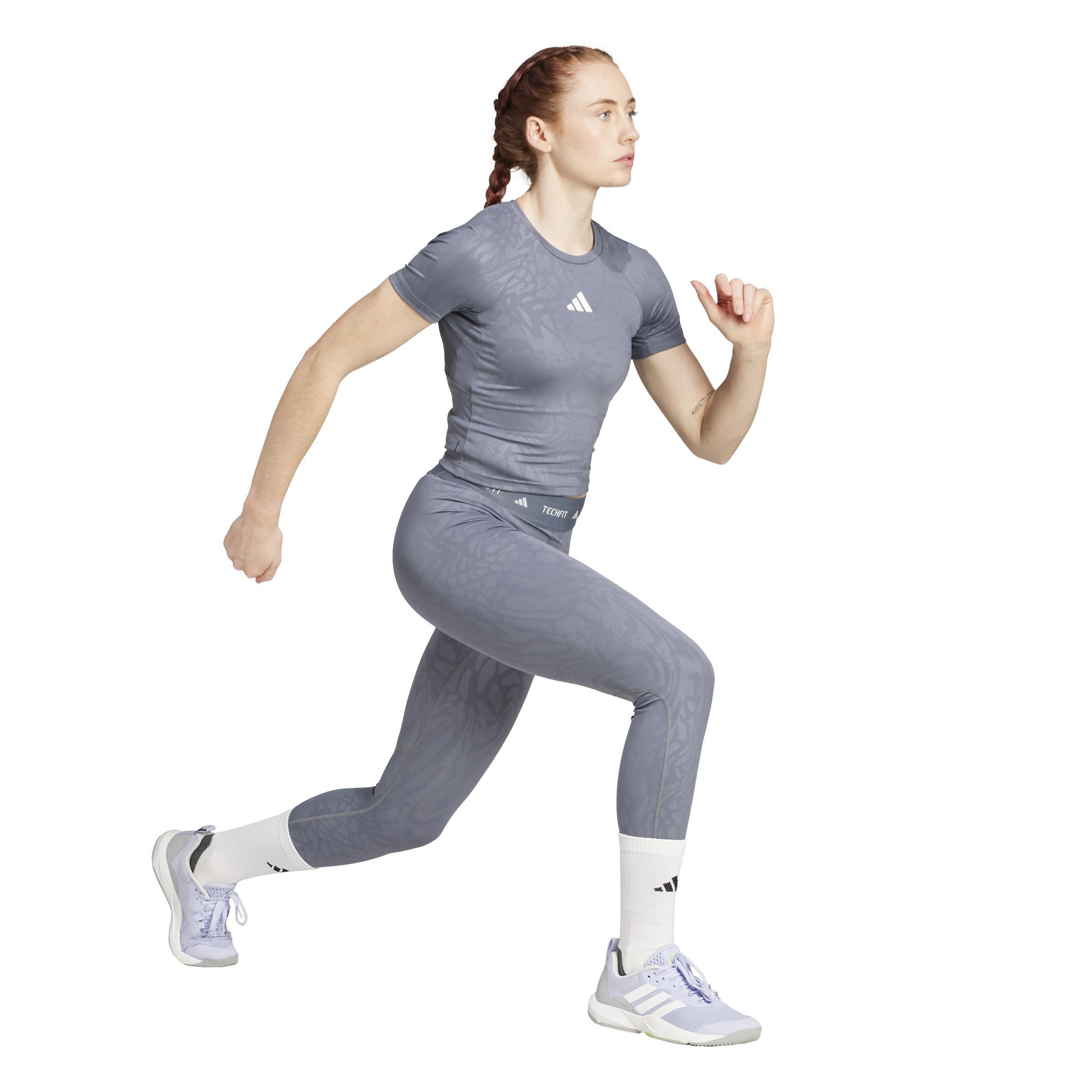 Techfit Printed 7/8 Leggings, Grey, , large image number 4