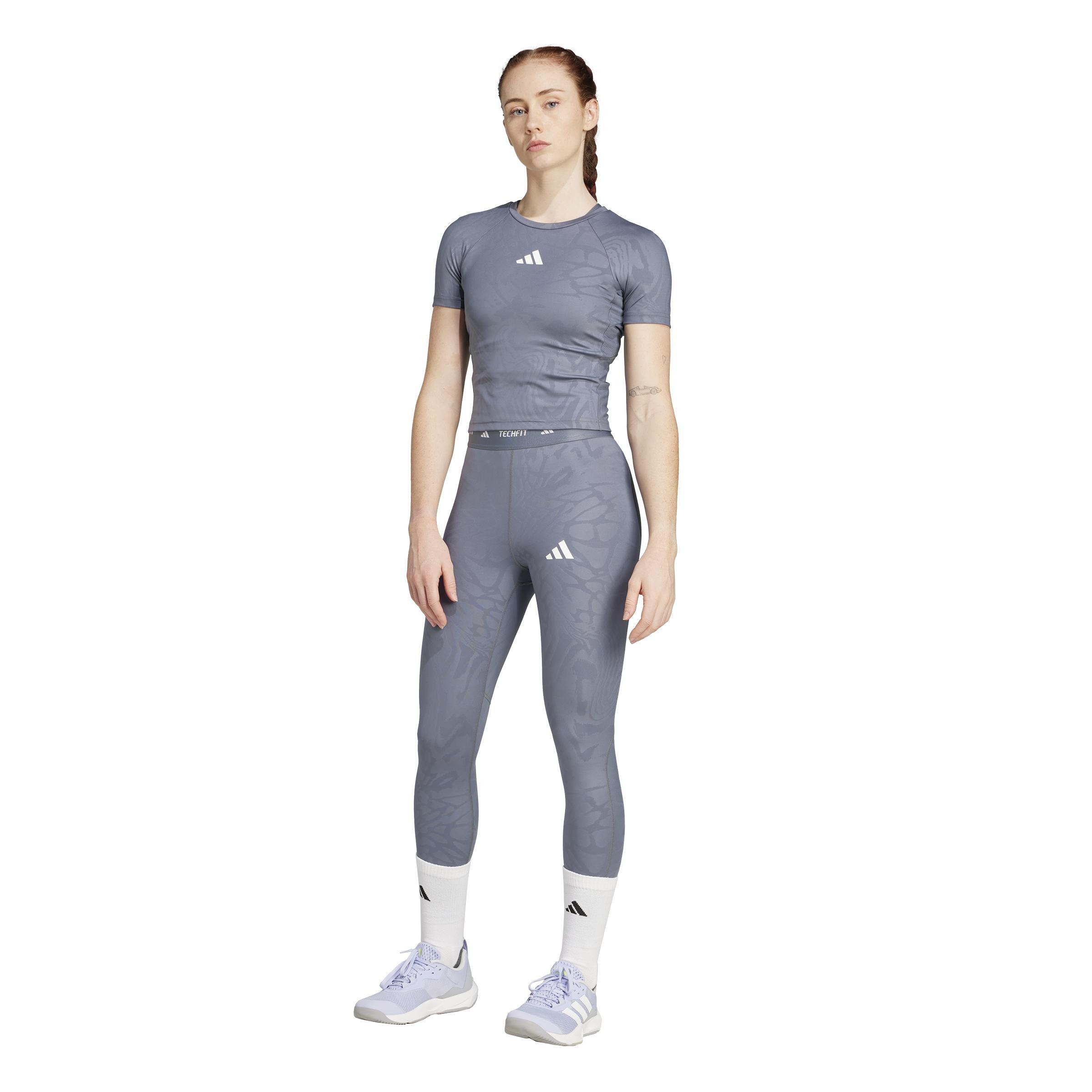 Techfit Printed 7/8 Leggings, Grey, , large image number 6