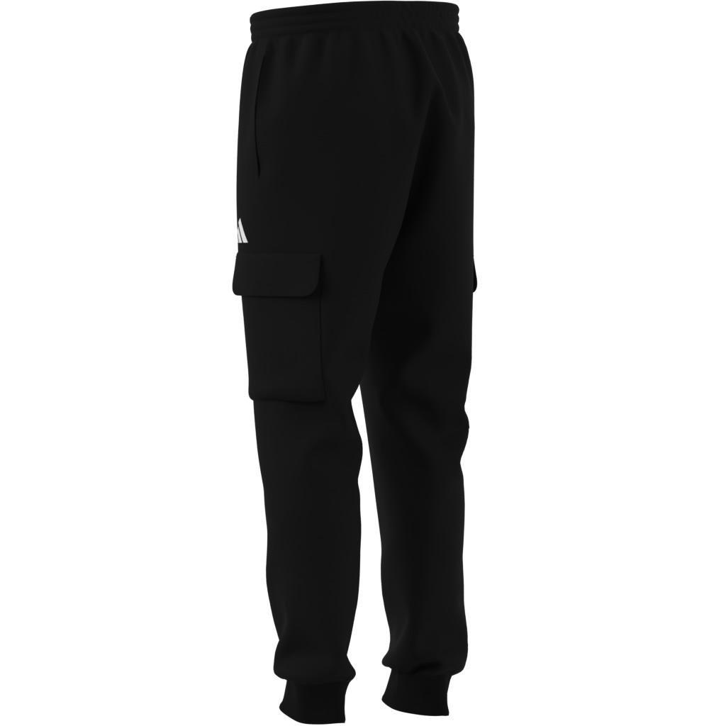 Essentials Feelcozy Fleece Cargo Joggers, Black, , large image number 4