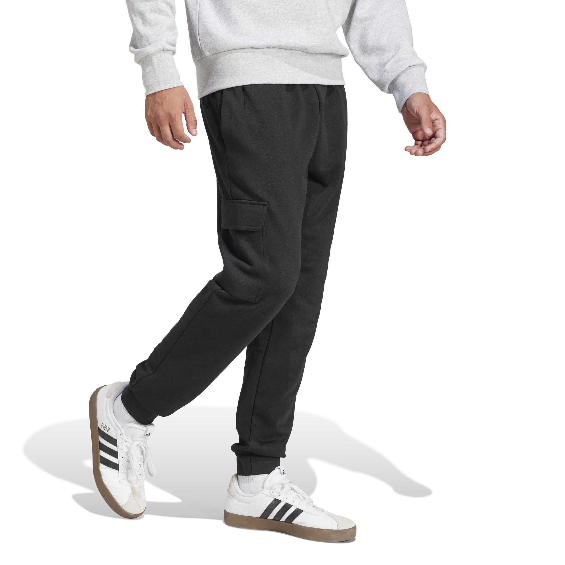 Essentials Feelcozy Fleece Cargo Joggers, Black, , large image number 8