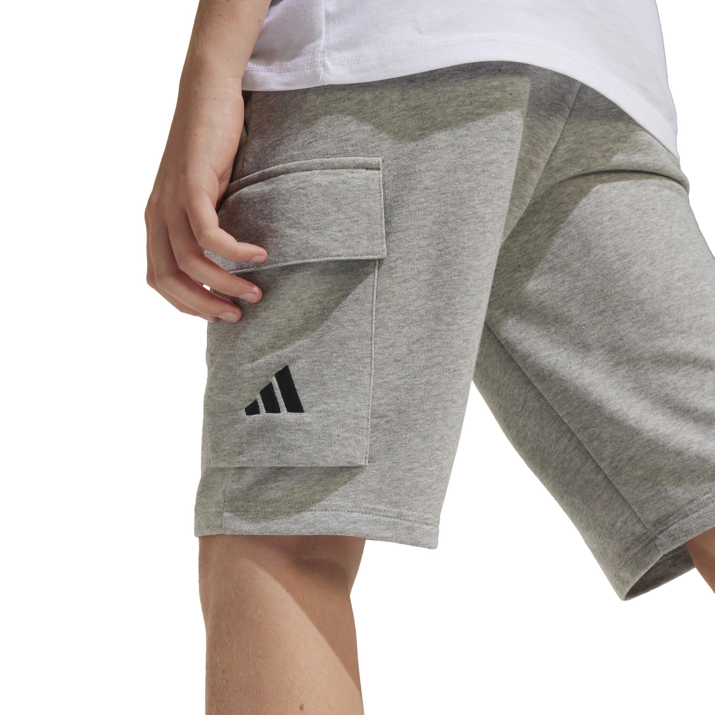 Unisex Kids Essentials Cargo Shorts, Grey, , large image number 4