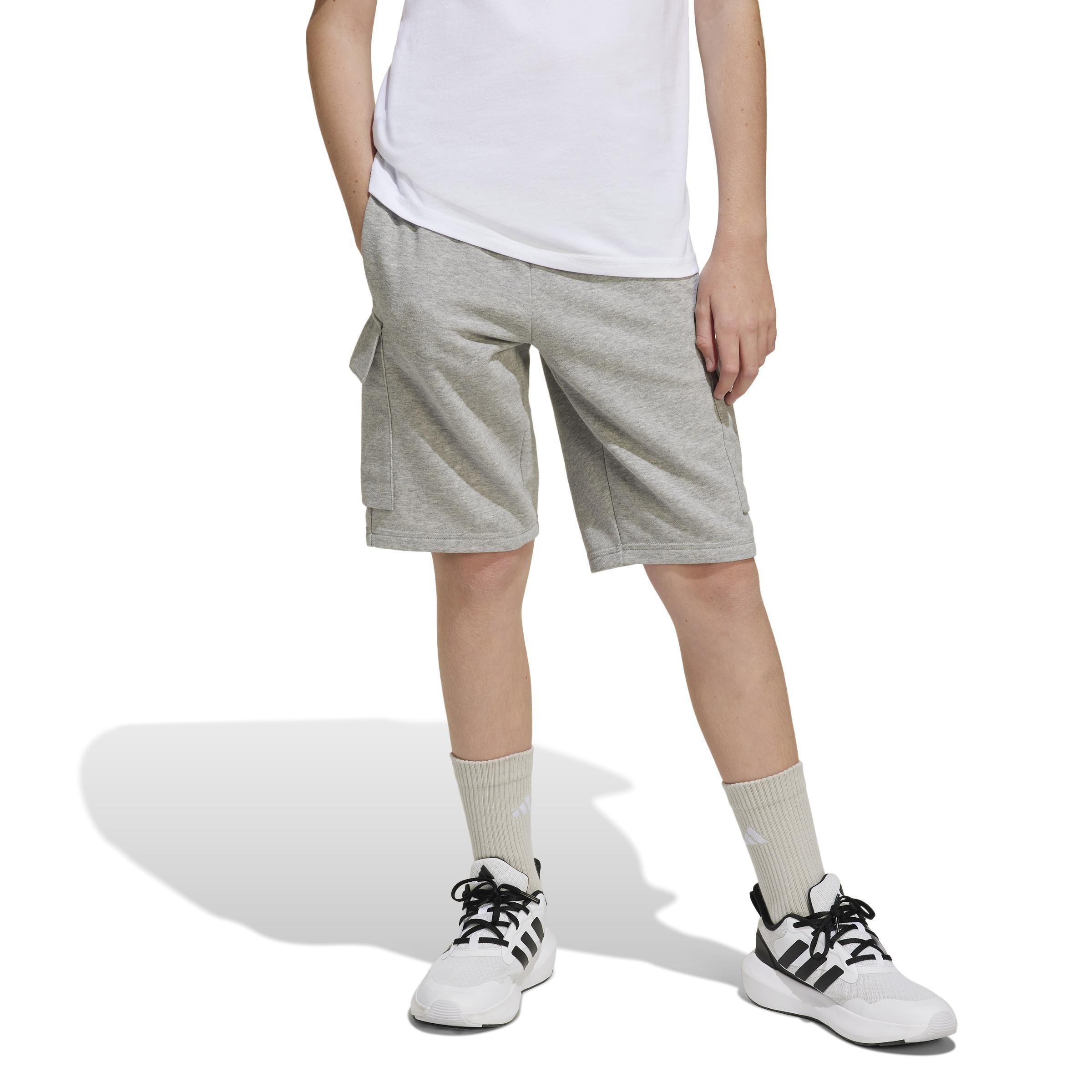 Unisex Essentials Cargo Shorts Kids, Grey, A701_ONE, large image number 7