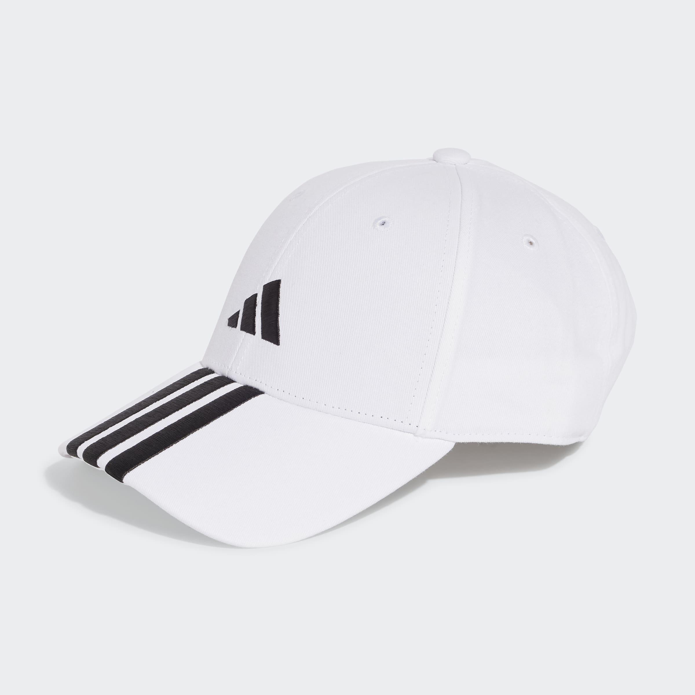 Unisex 3-Stripes New Logo Baseball Cap, White, , large image number 0