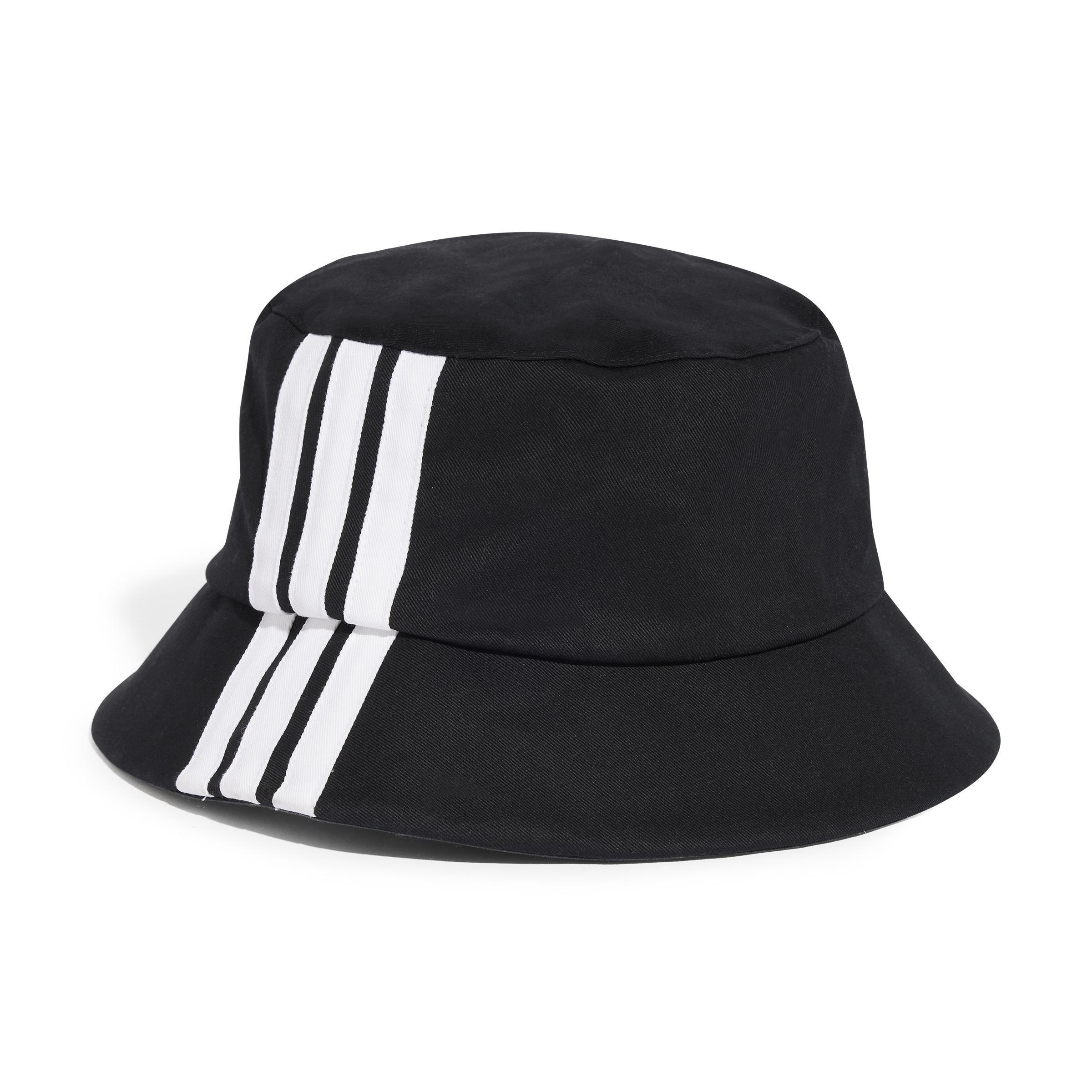 Unisex 3-Stripes Bucket Hat, Black, , large image number 1
