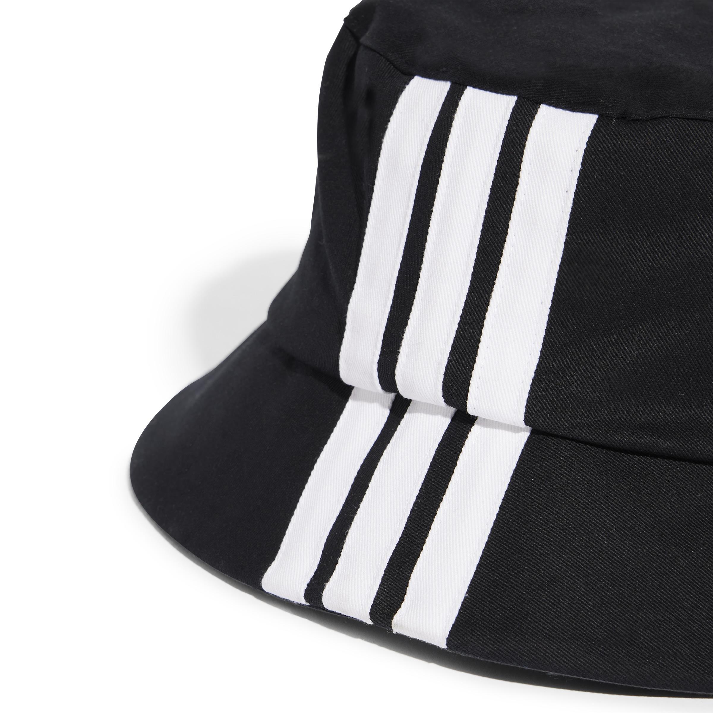 Unisex 3-Stripes Bucket Hat, Black, , large image number 2