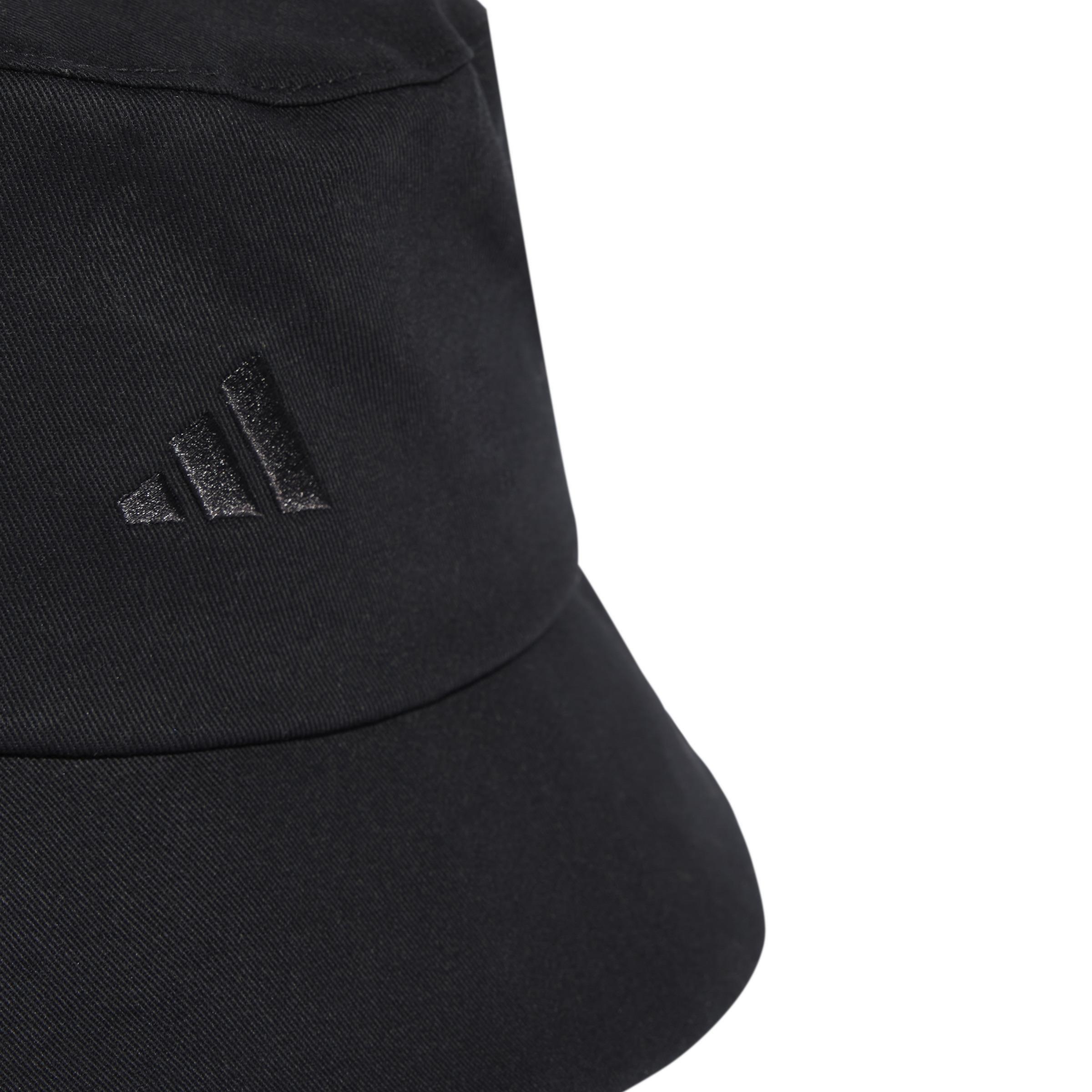 Unisex 3-Stripes Bucket Hat, Black, , large image number 3
