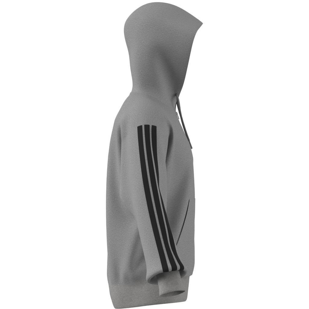 Essentials 3-Stripes French Terry Full-Zip Hoodie, Grey, , large image number 5