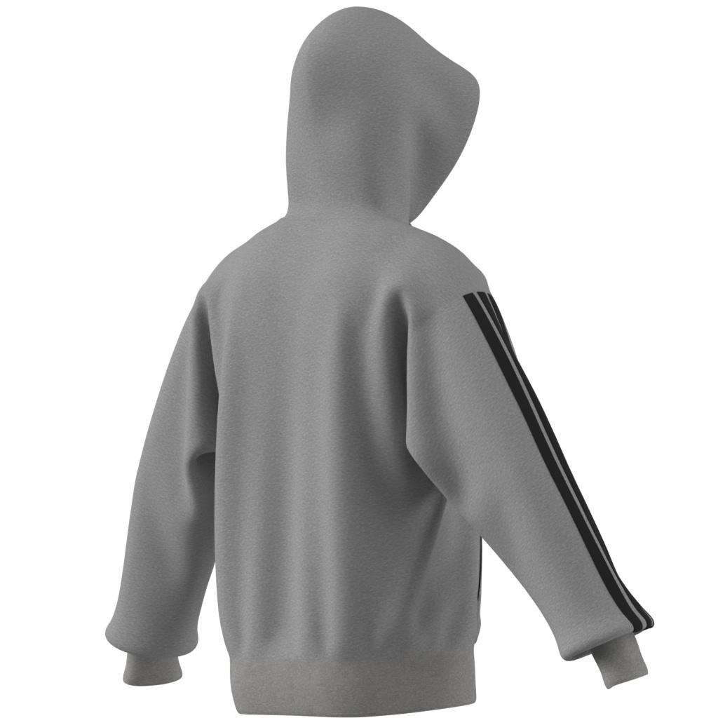 Essentials 3-Stripes French Terry Full-Zip Hoodie, Grey, , large image number 12