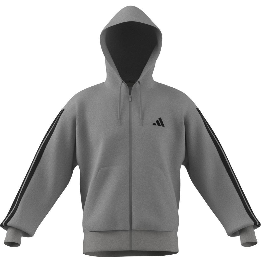 Essentials 3-Stripes French Terry Full-Zip Hoodie, Grey, , large image number 13