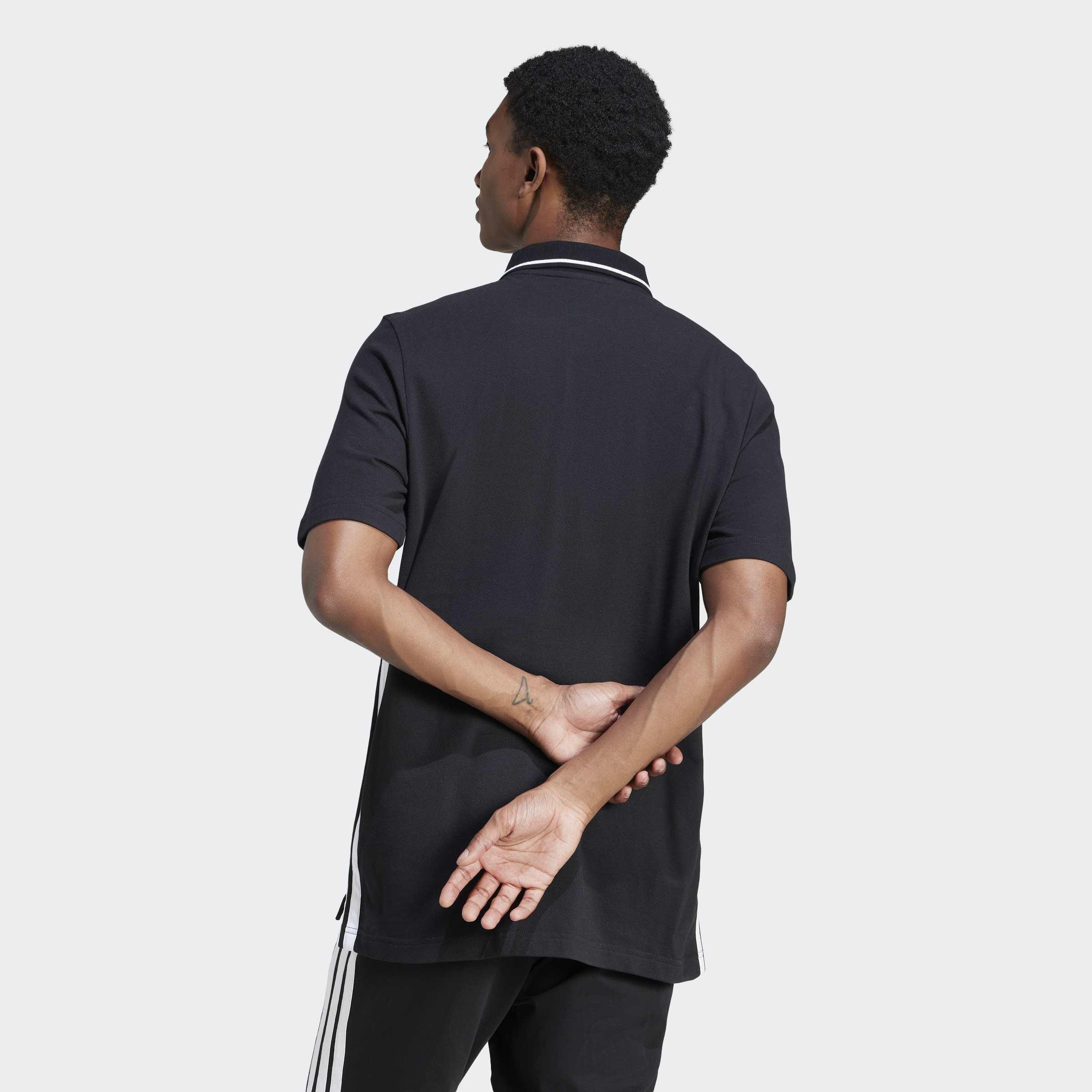 Essentials 3-Stripes Pique Polo Shirt, Black, A701_ONE, large image number 1