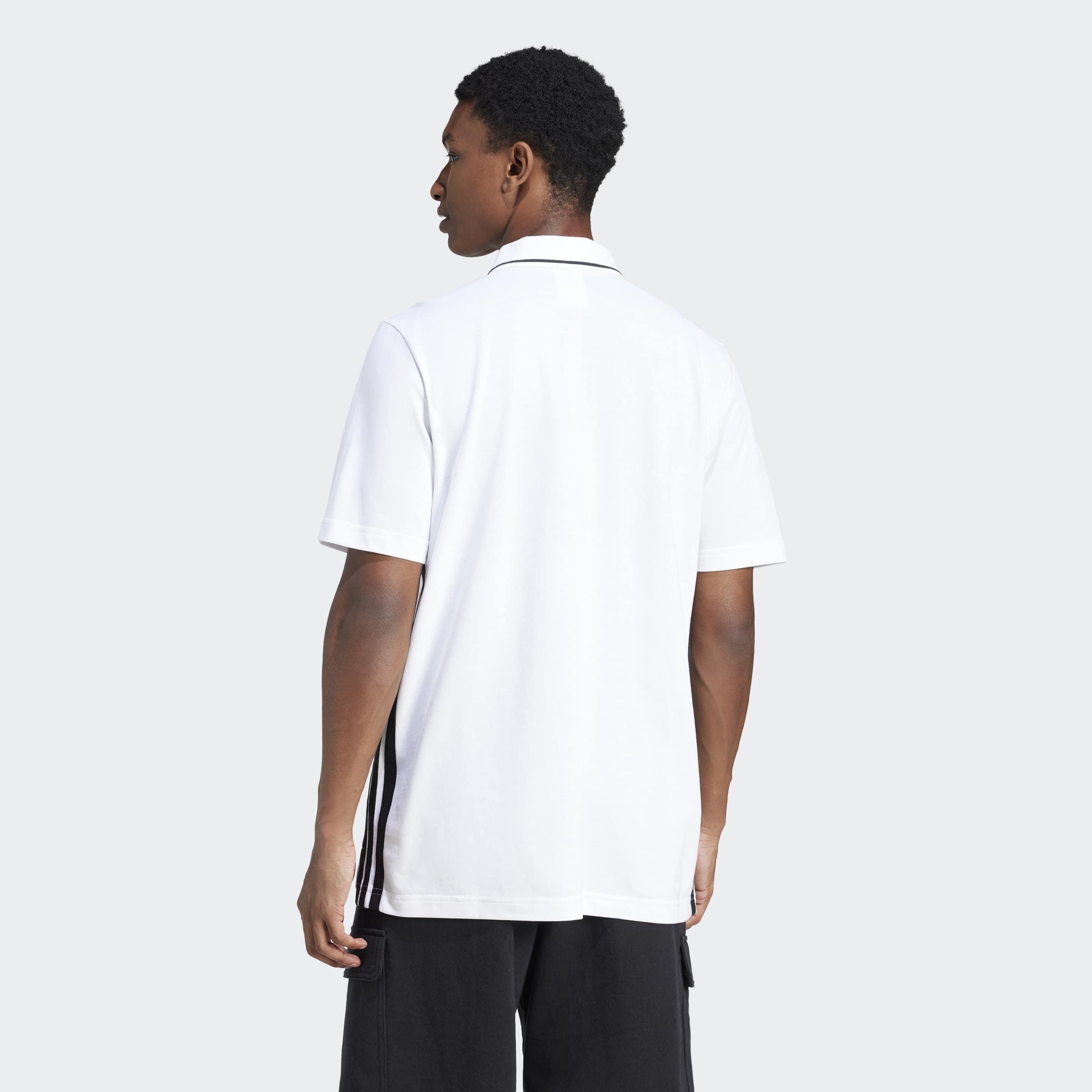 Essentials 3-Stripes Pique Polo Shirt, White, A701_ONE, large image number 1
