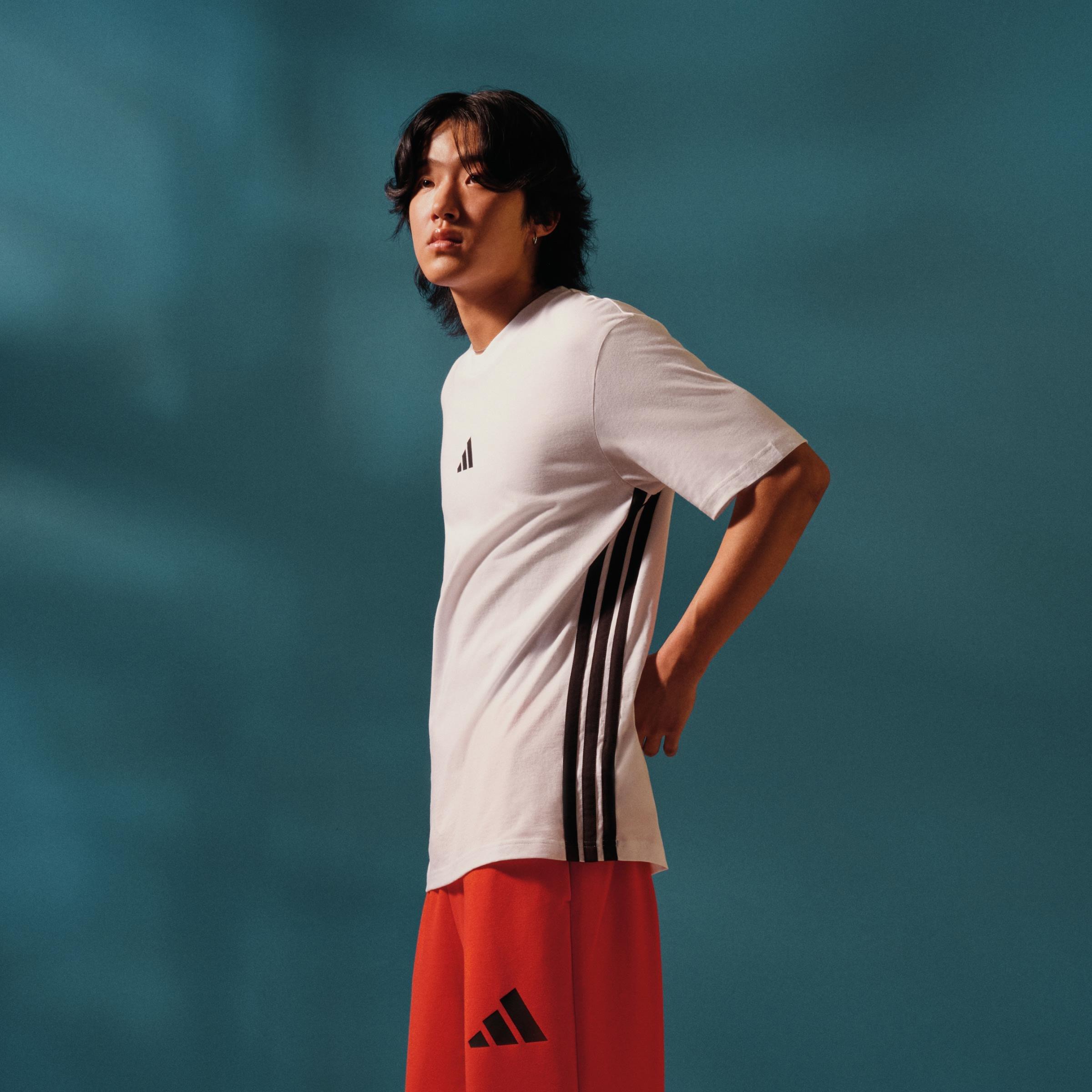 Essentials 3-Stripes Single Jersey T-Shirt, White, , large image number 6