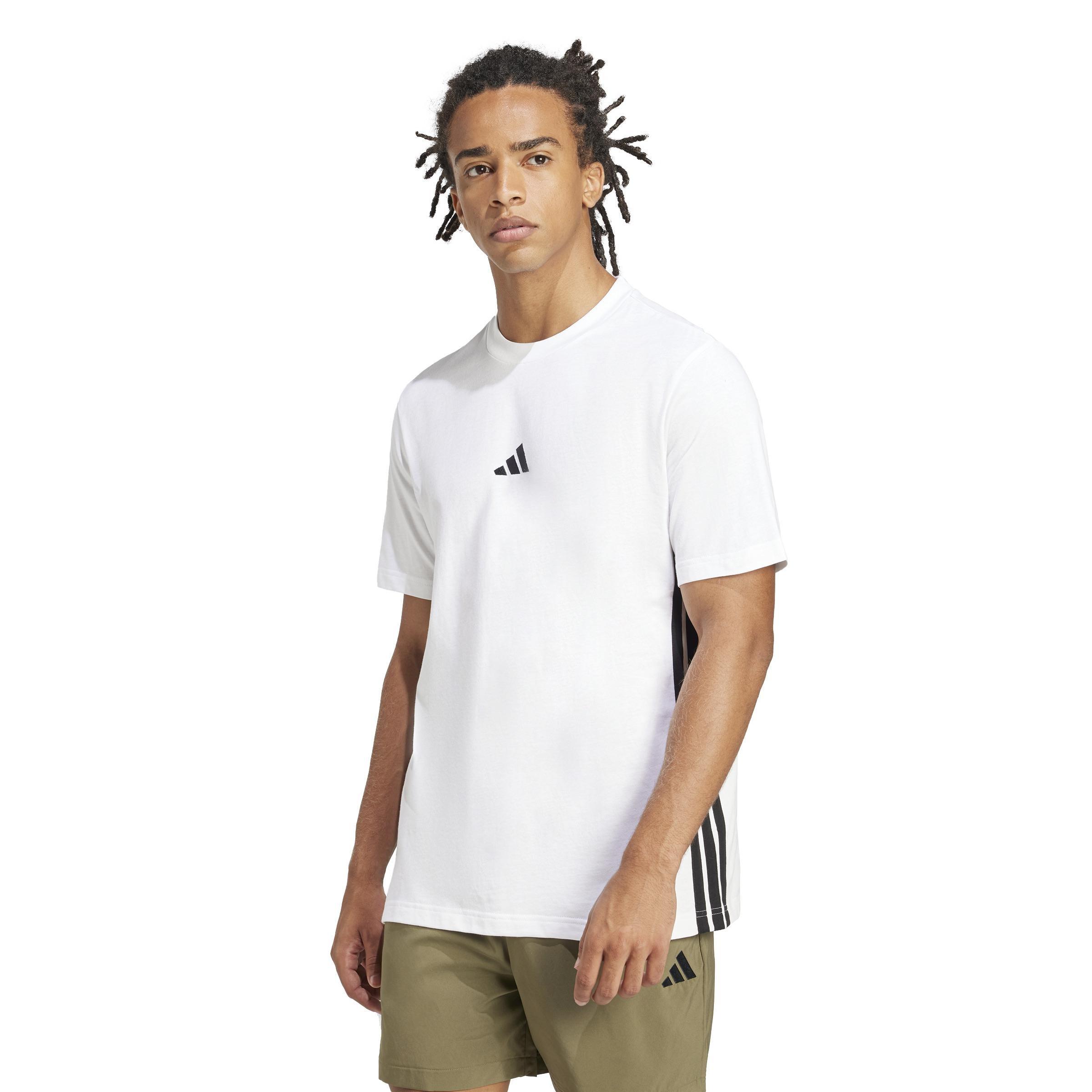 Essentials 3-Stripes Single Jersey T-Shirt, White, A701_ONE, large image number 11