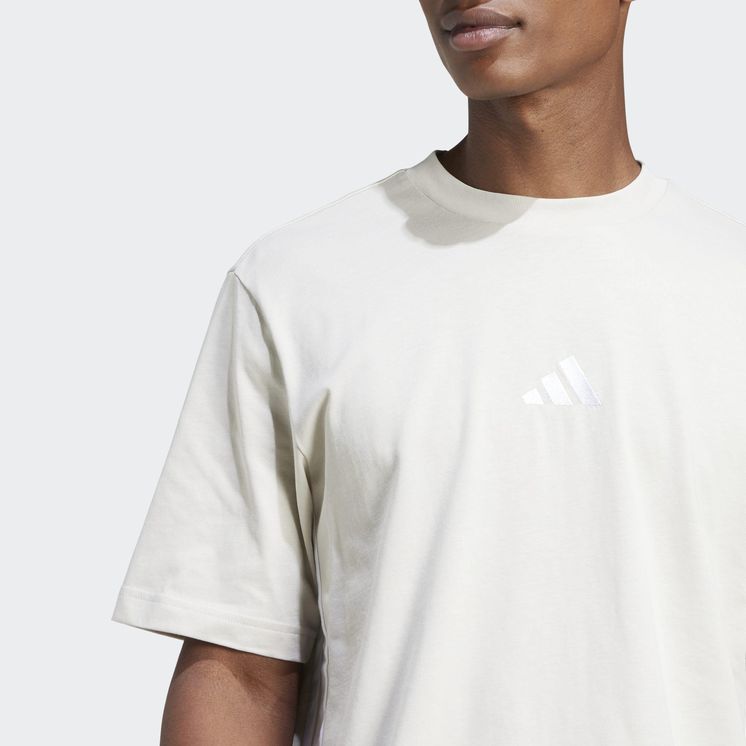 Essentials 3-Stripes Single Jersey T-Shirt, Beige, A701_ONE, large image number 3
