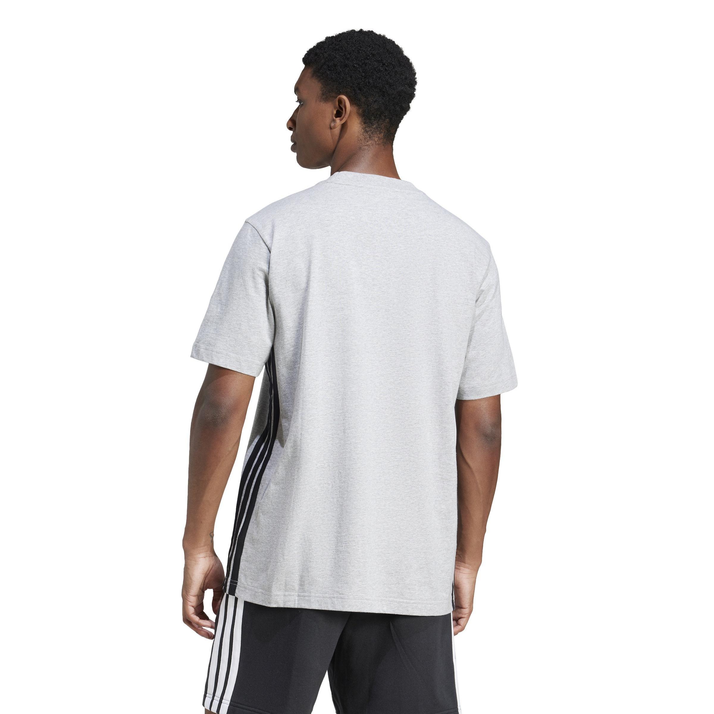 Essentials 3-Stripes Single Jersey T-Shirt, Grey, A701_ONE, large image number 2