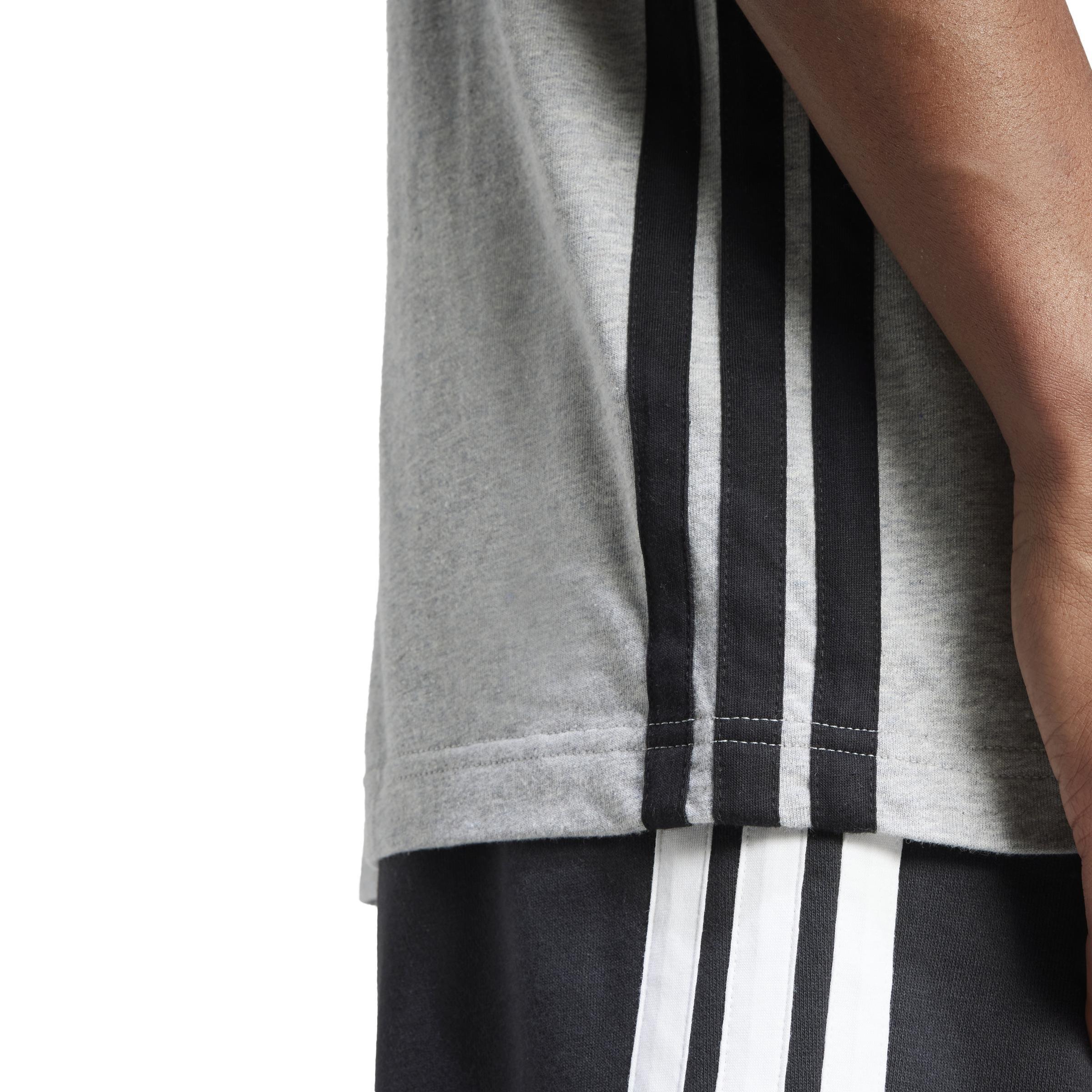 Essentials 3-Stripes Single Jersey T-Shirt, Grey, A701_ONE, large image number 3