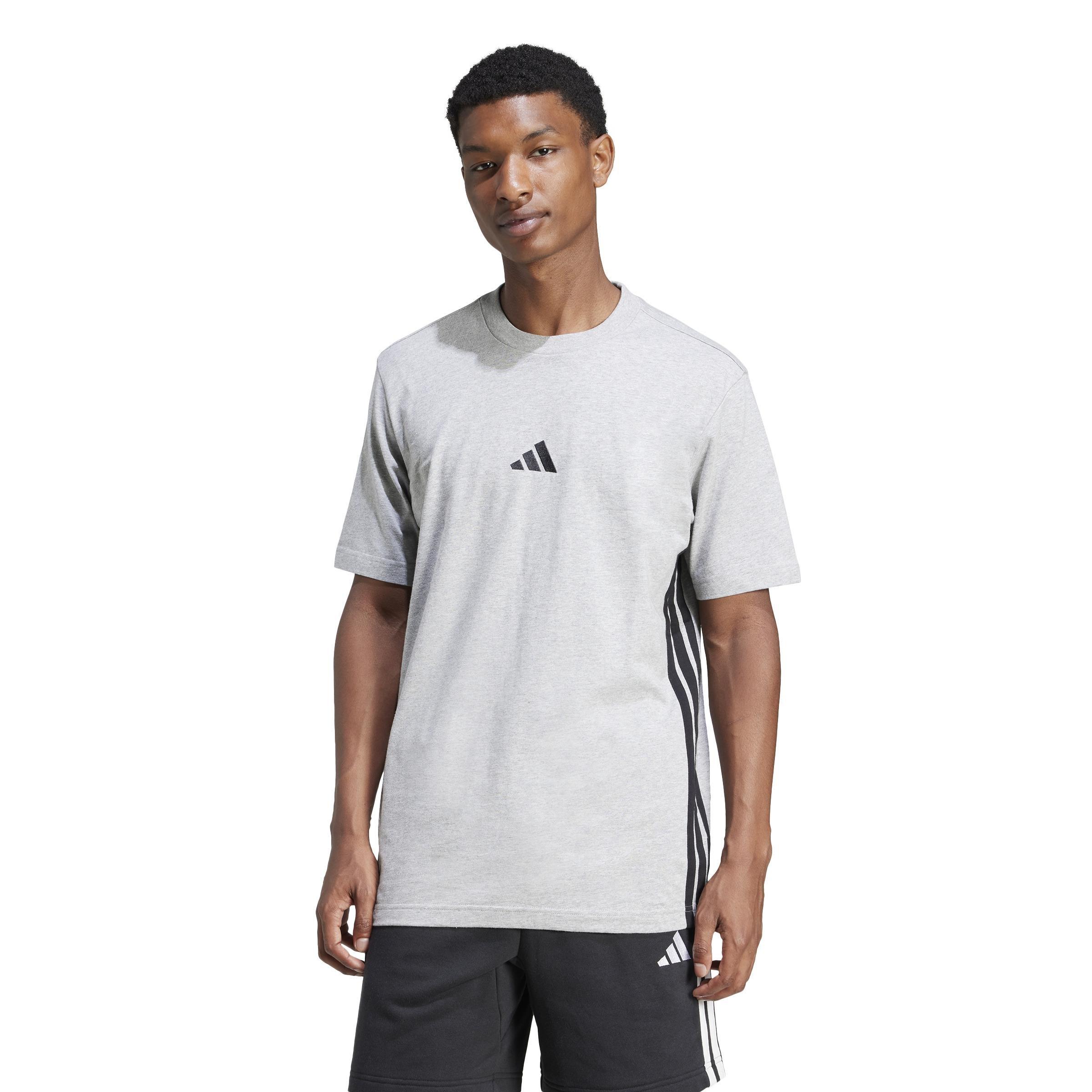 Essentials 3-Stripes Single Jersey T-Shirt, Grey, A701_ONE, large image number 13