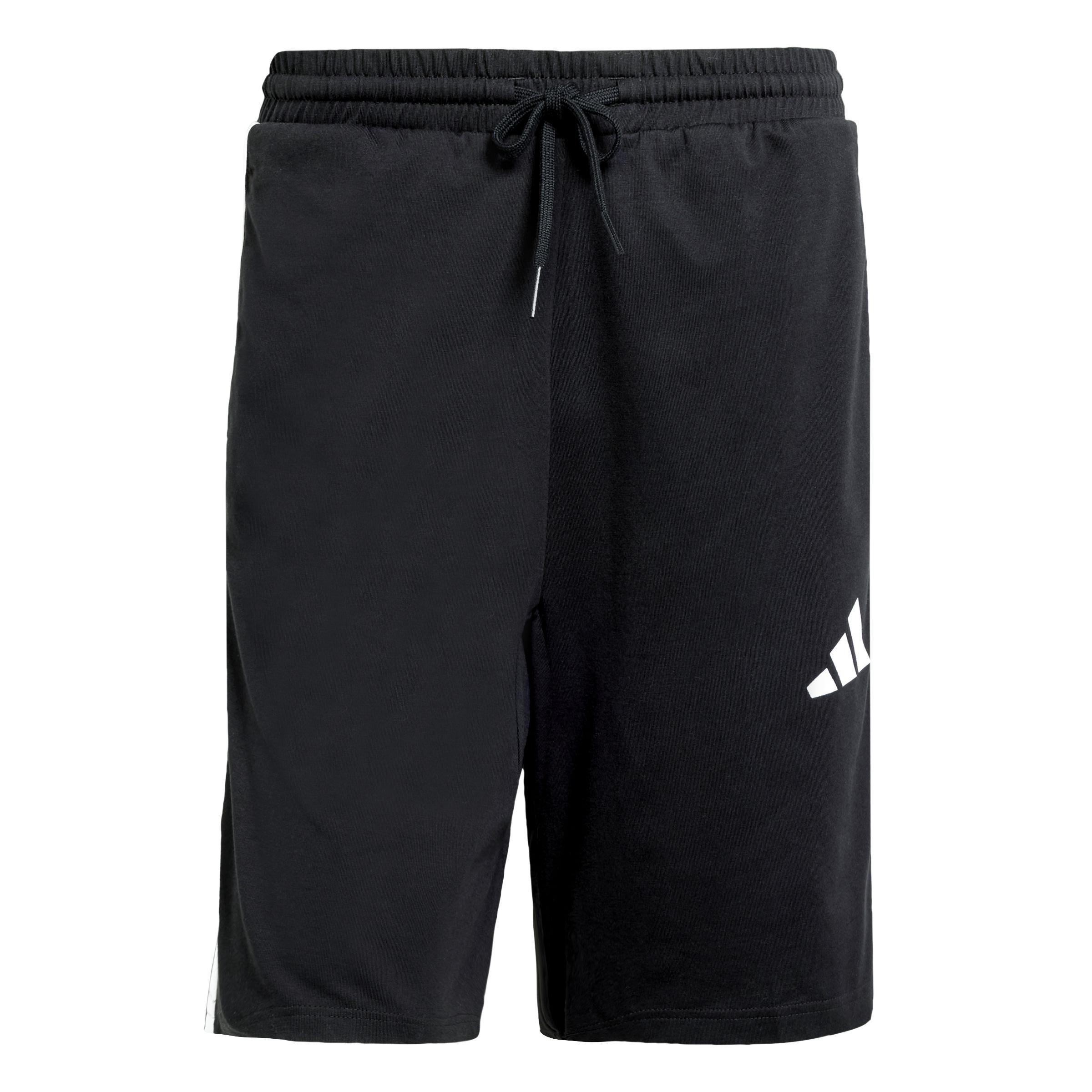 Essential 3-Stripes Single Jersey Shorts 10-Inch, Black, A701_ONE, large image number 0