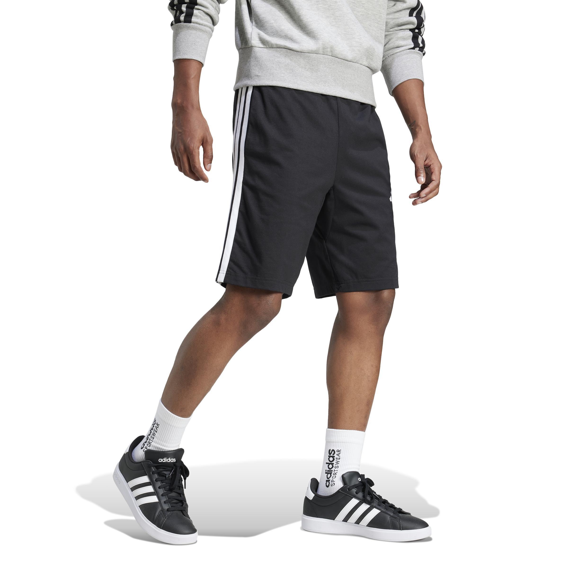 Essential 3-Stripes Single Jersey Shorts 10-Inch, Black, , large image number 10