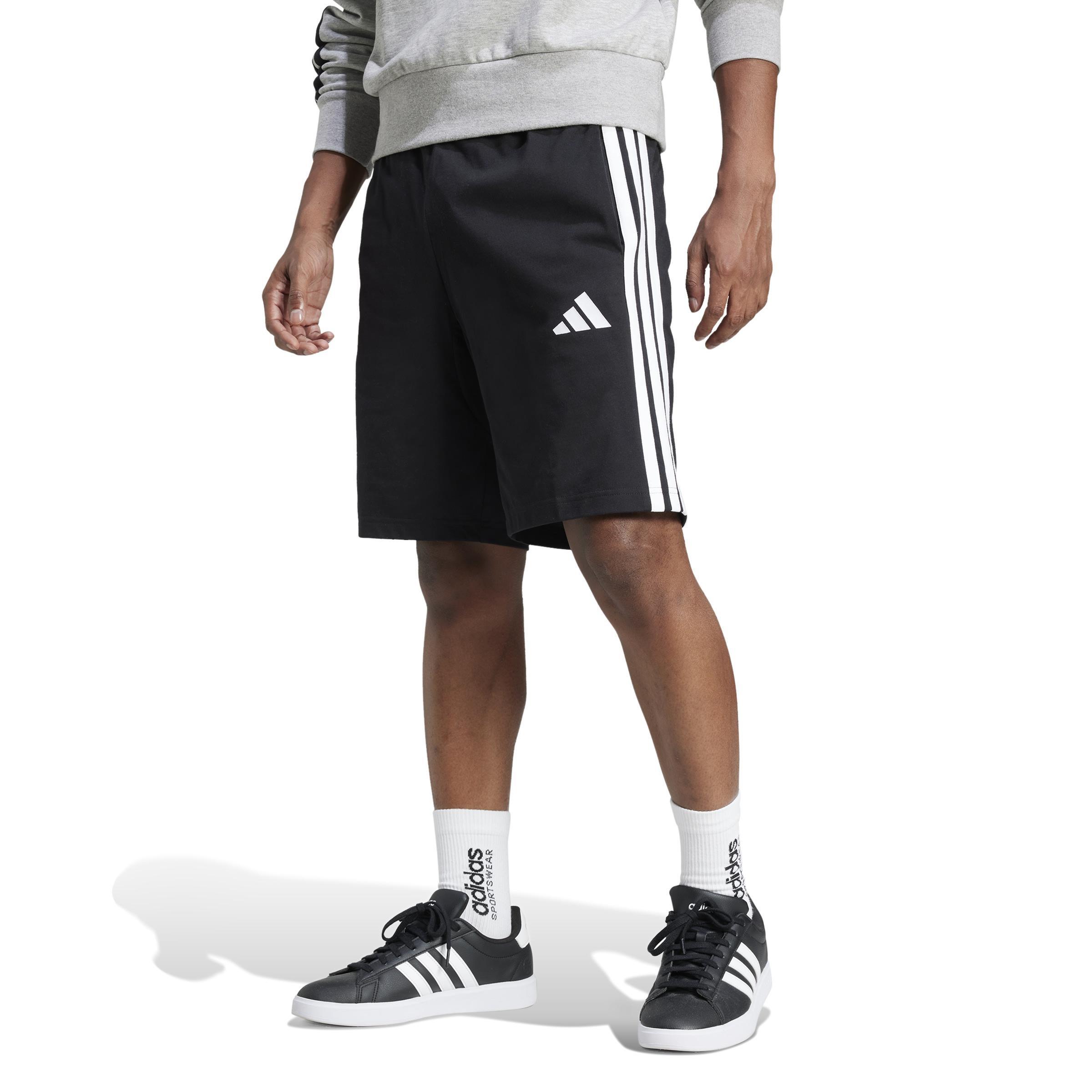 Essential 3-Stripes Single Jersey Shorts 10-Inch, Black, A701_ONE, large image number 13