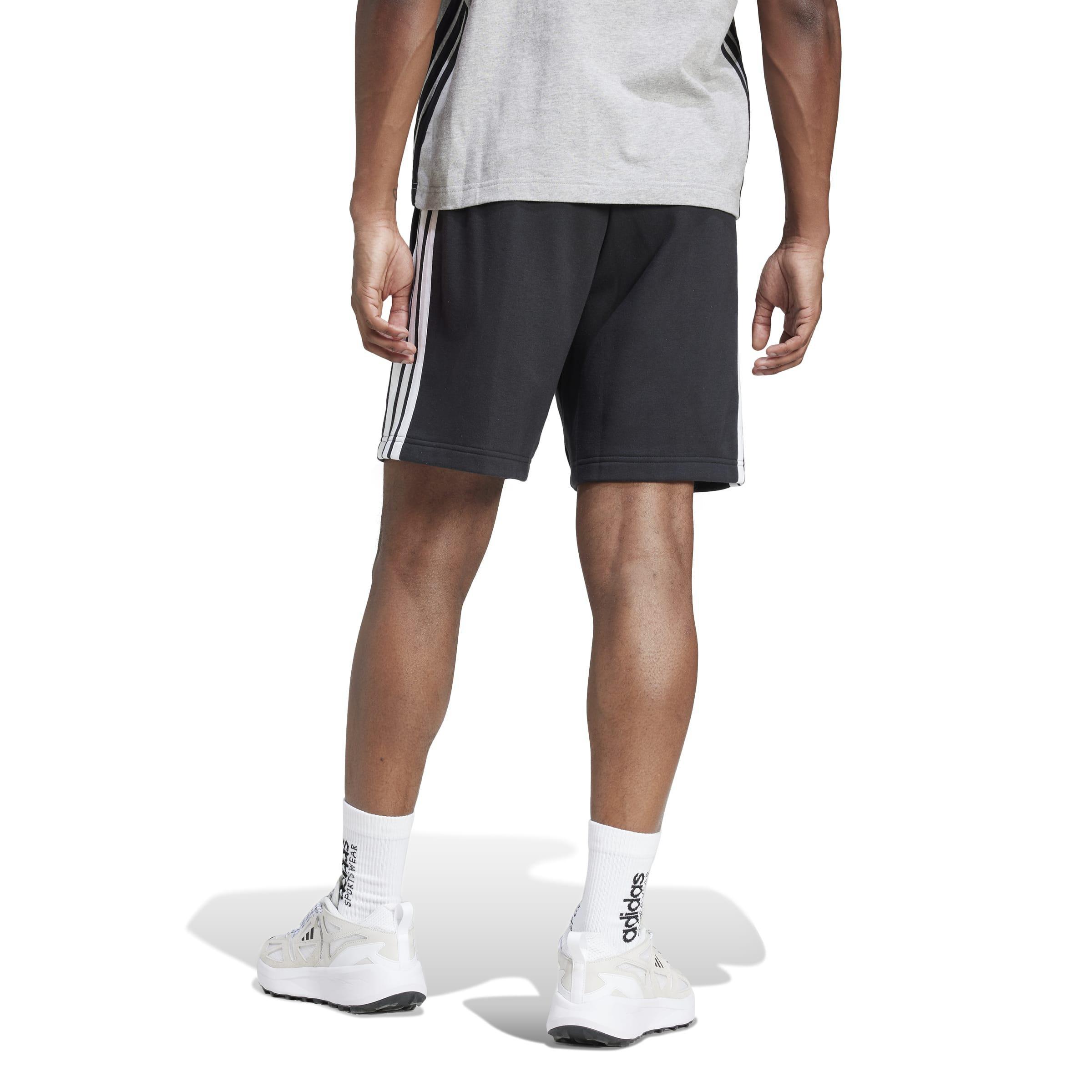 Essential 3-Stripes French Terry Shorts, Black, A701_ONE, large image number 2
