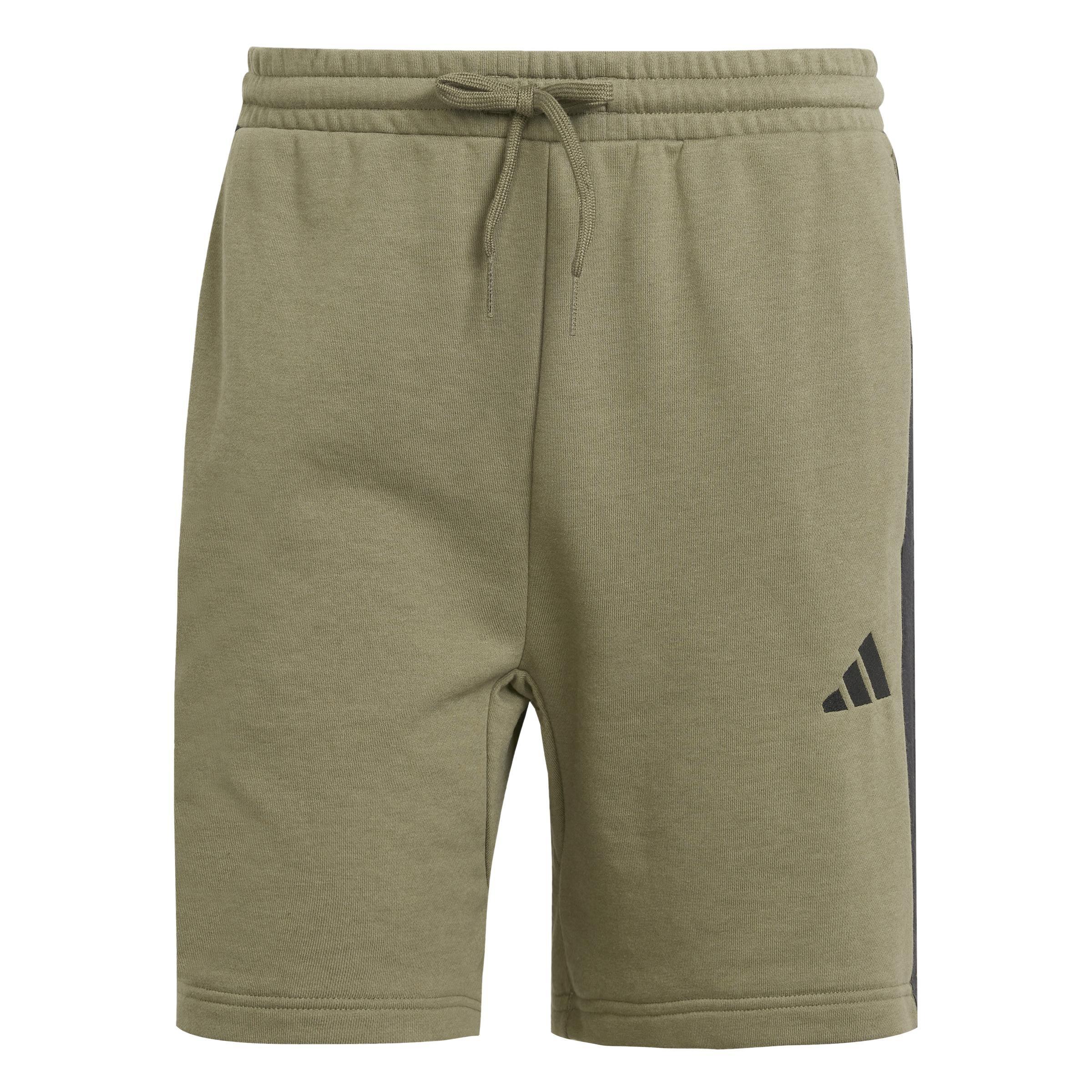 Essential 3-Stripes French Terry Shorts, Green, A701_ONE, large image number 0