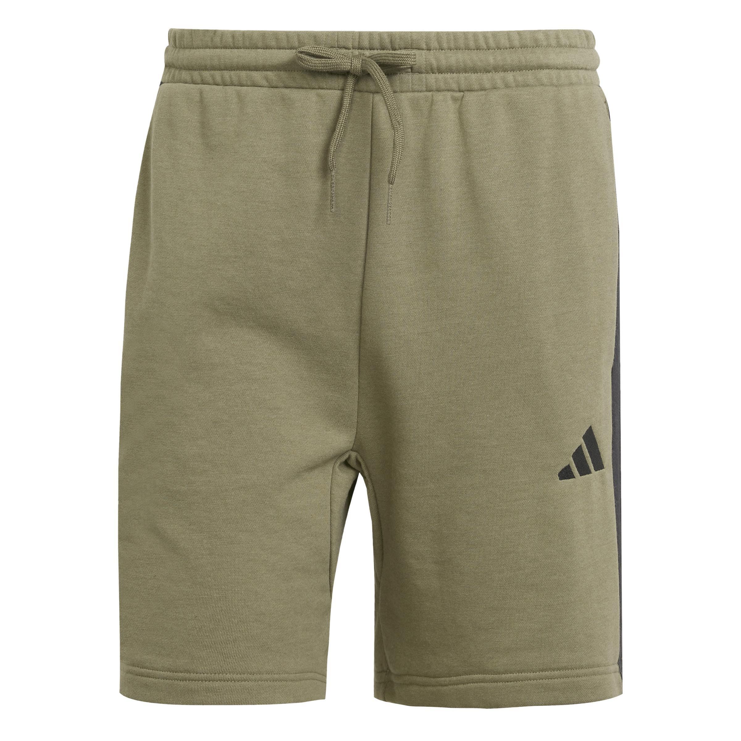 Essential 3-Stripes French Terry Shorts, Green, , large image number 1